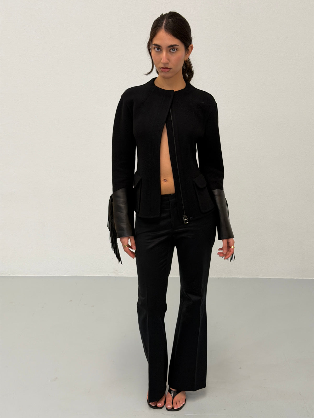 ermanno scervino 1990s leather fringe jacket