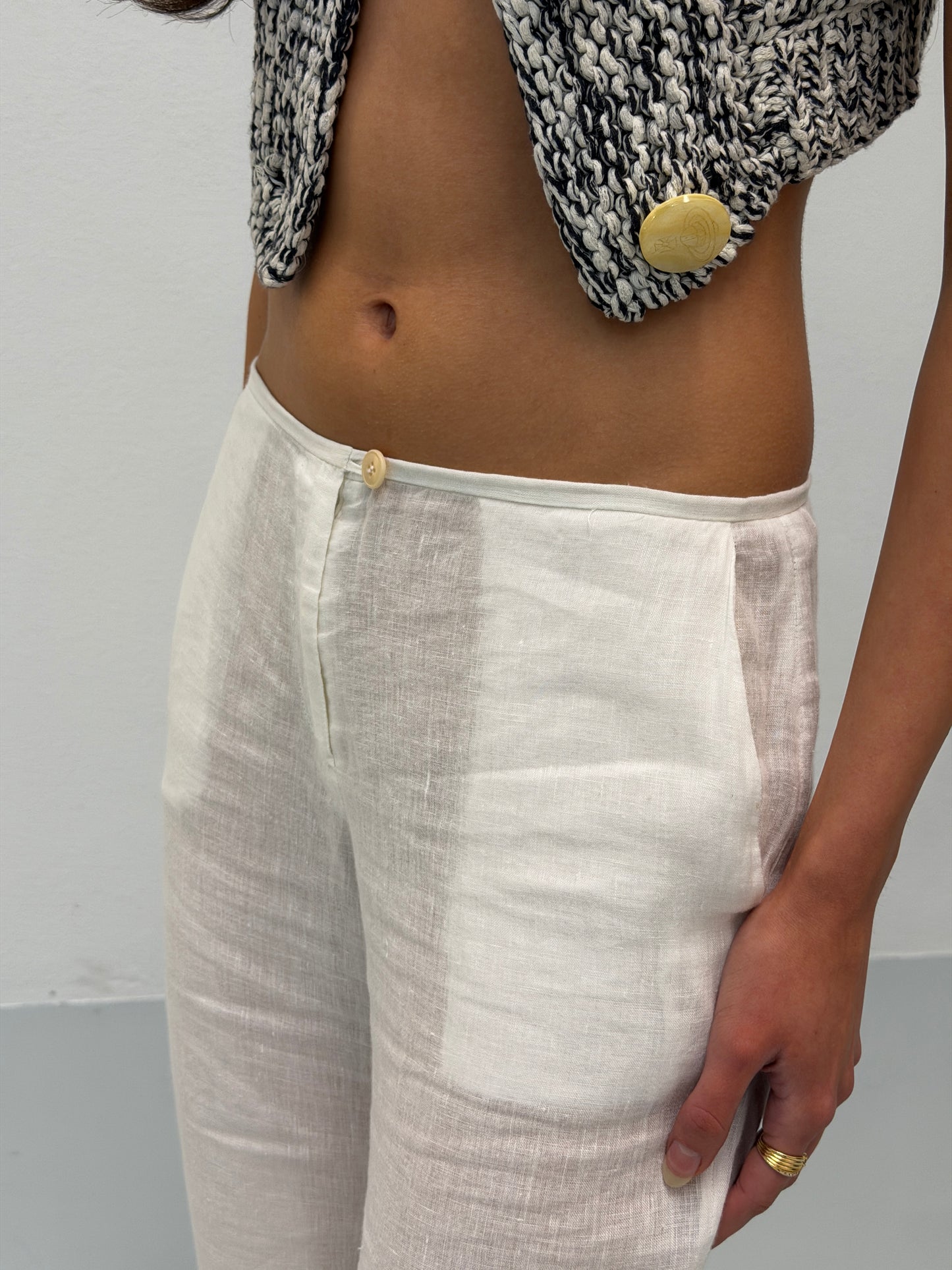 miu miu spring summer 1997 white sheer trousers