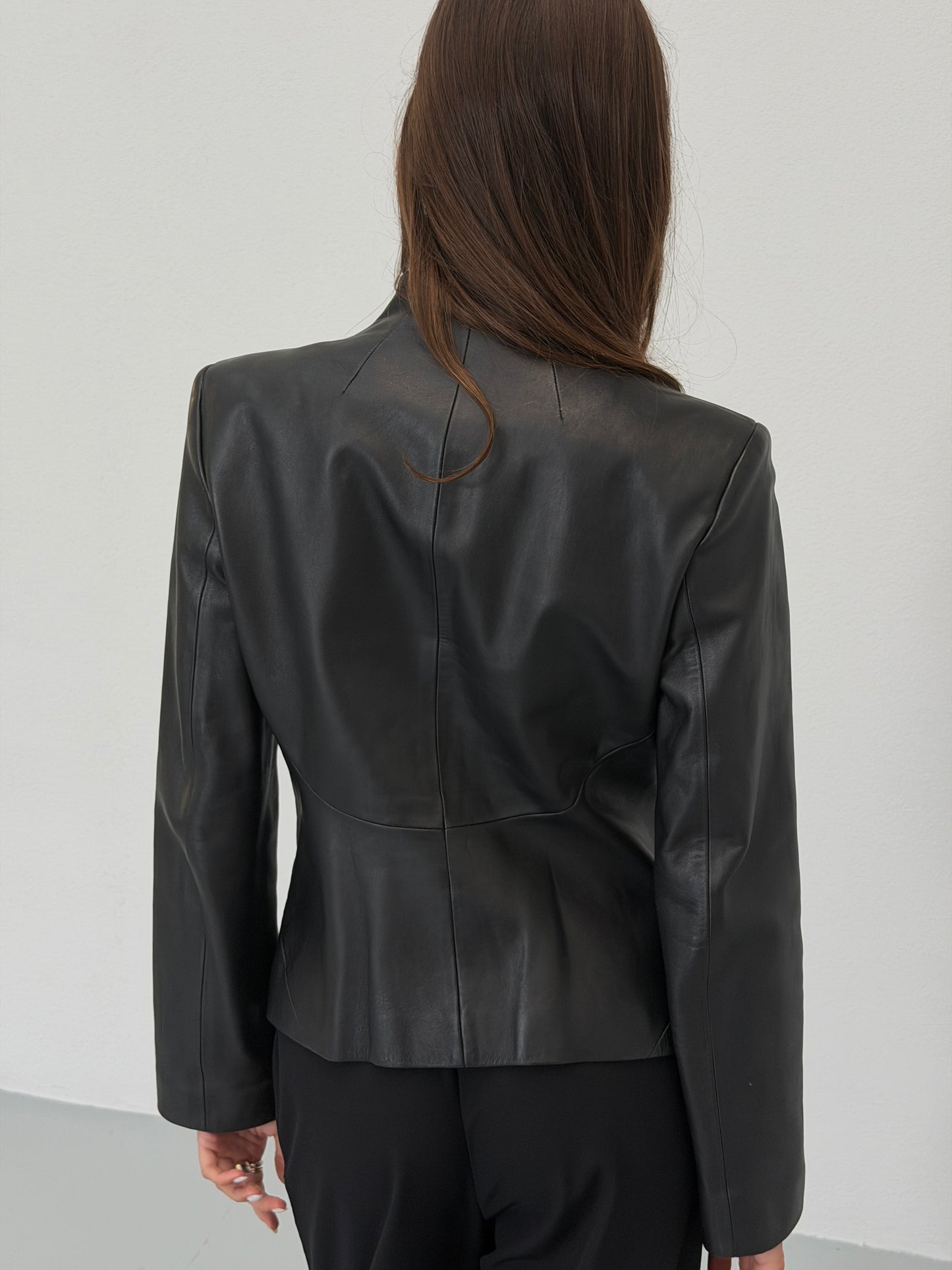 dkny 2000s eyelet leather jacket