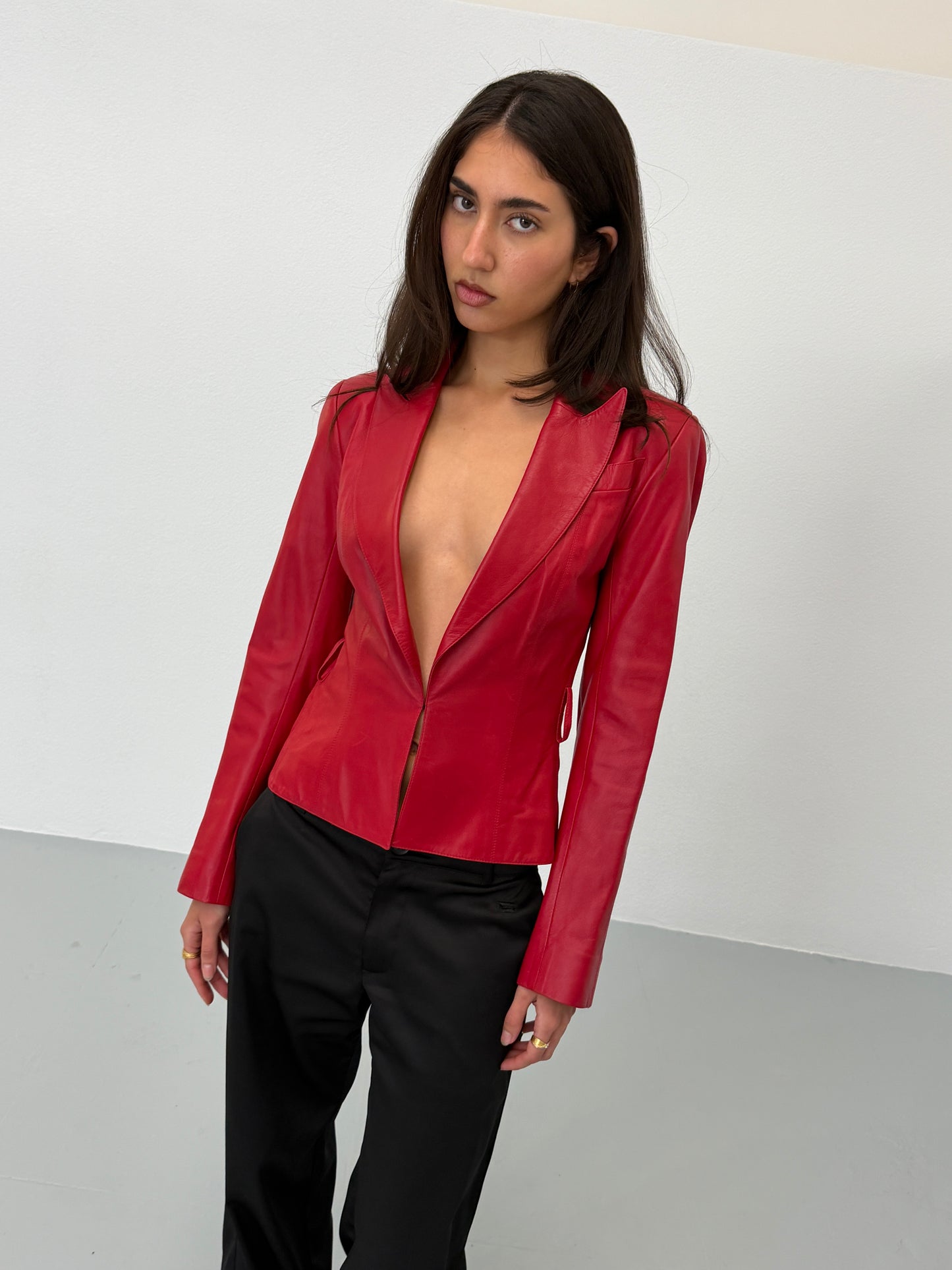 (reserved) christian dior fall 1999 red leather jacket