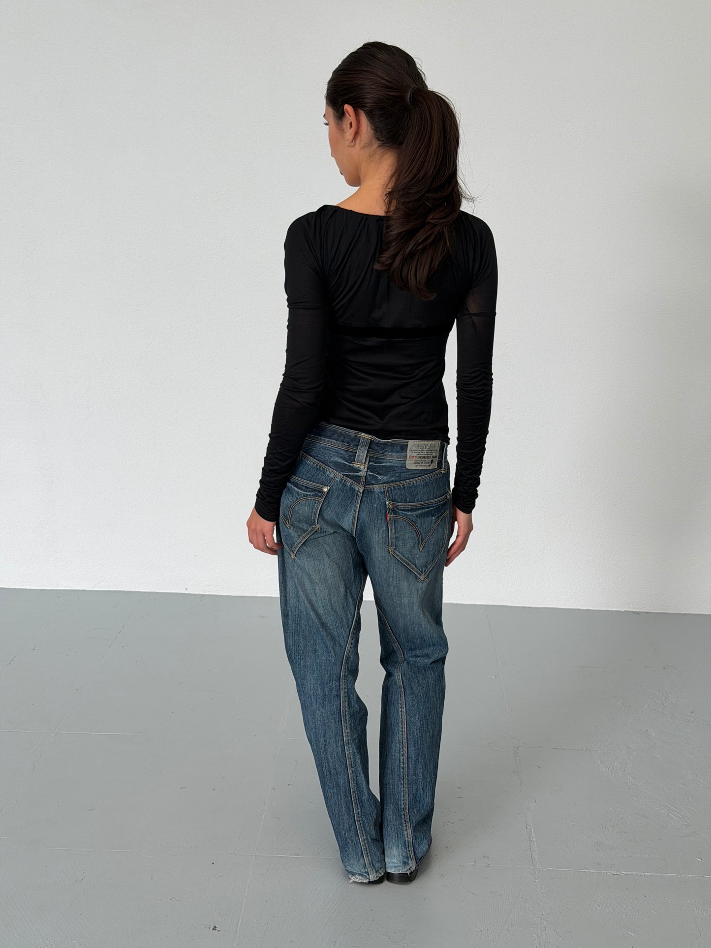 gucci 2000s black long sleeve top