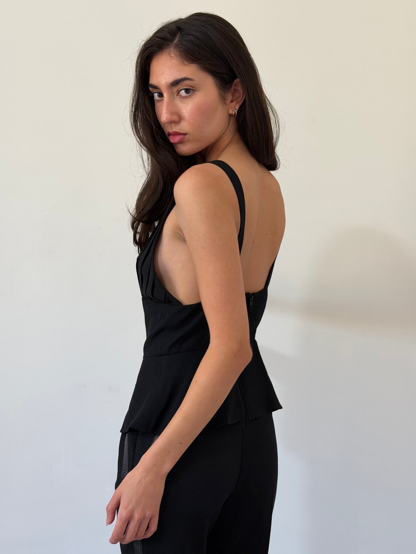 karl lagerfeld 1990s silk sleeveless top