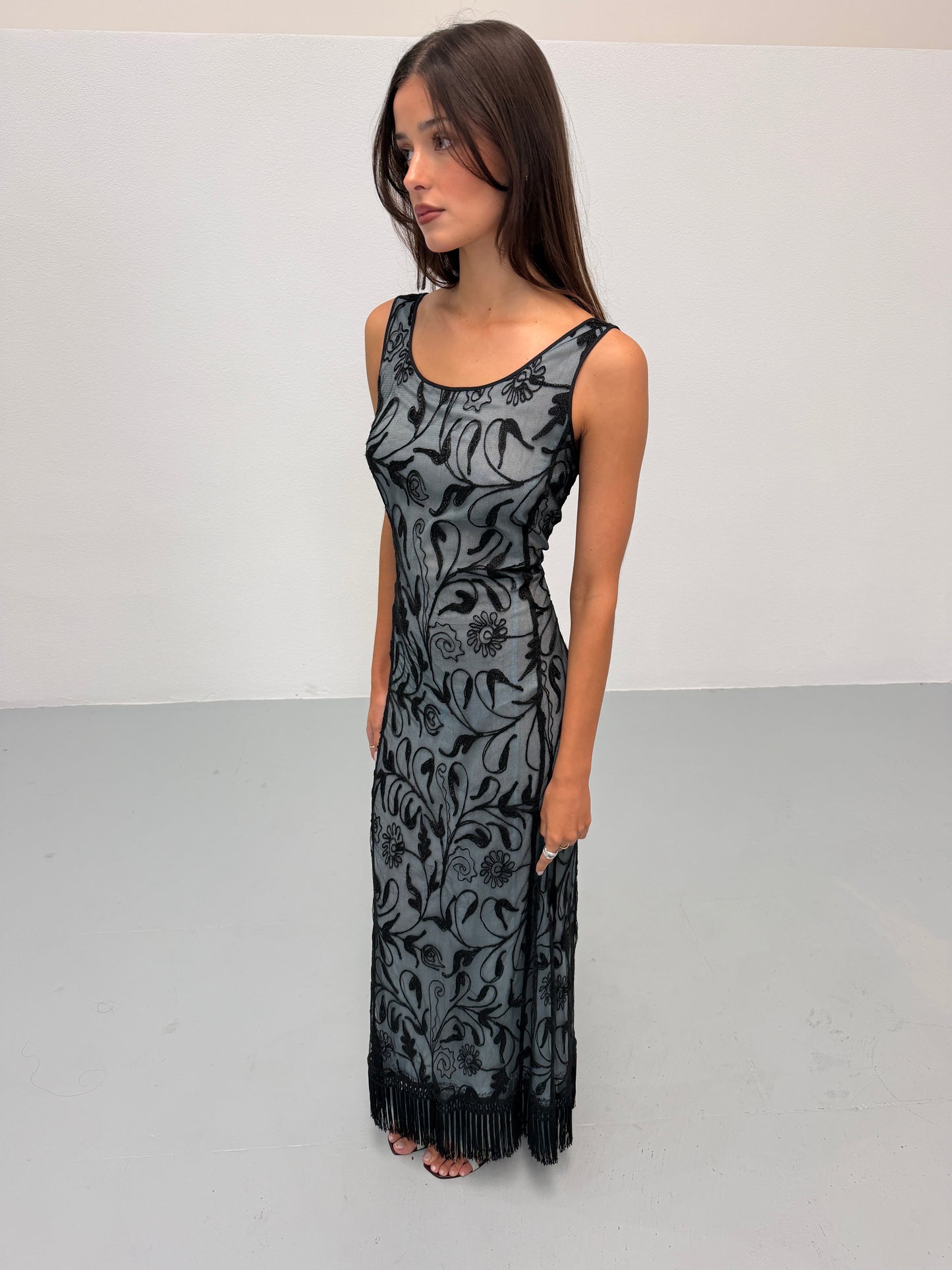 (rare) emporio armani spring 1997 runway embroidered gown