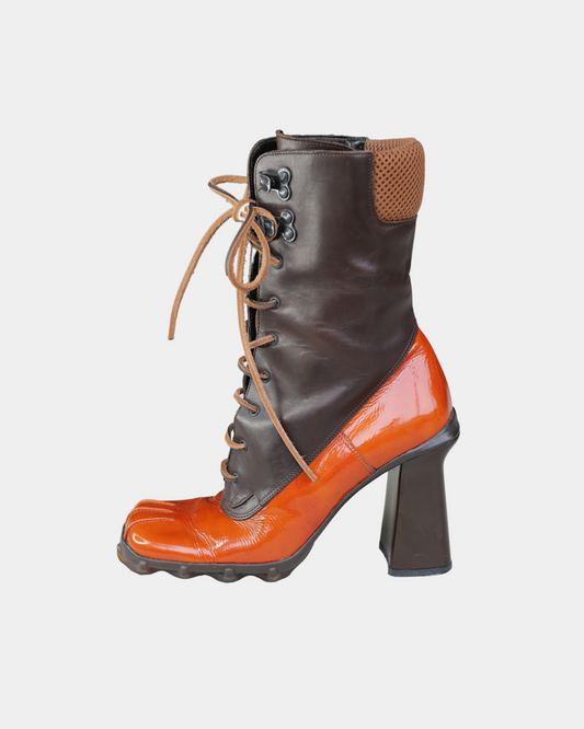 miu miu ss 1999 bubble sole lace up leather boots (rare)