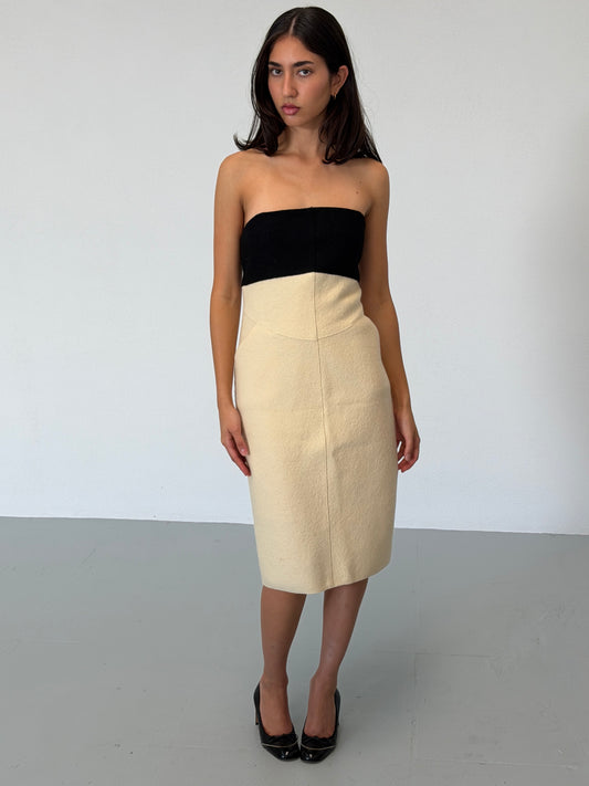 (rare) chanel fall 1999 runway strapless dress
