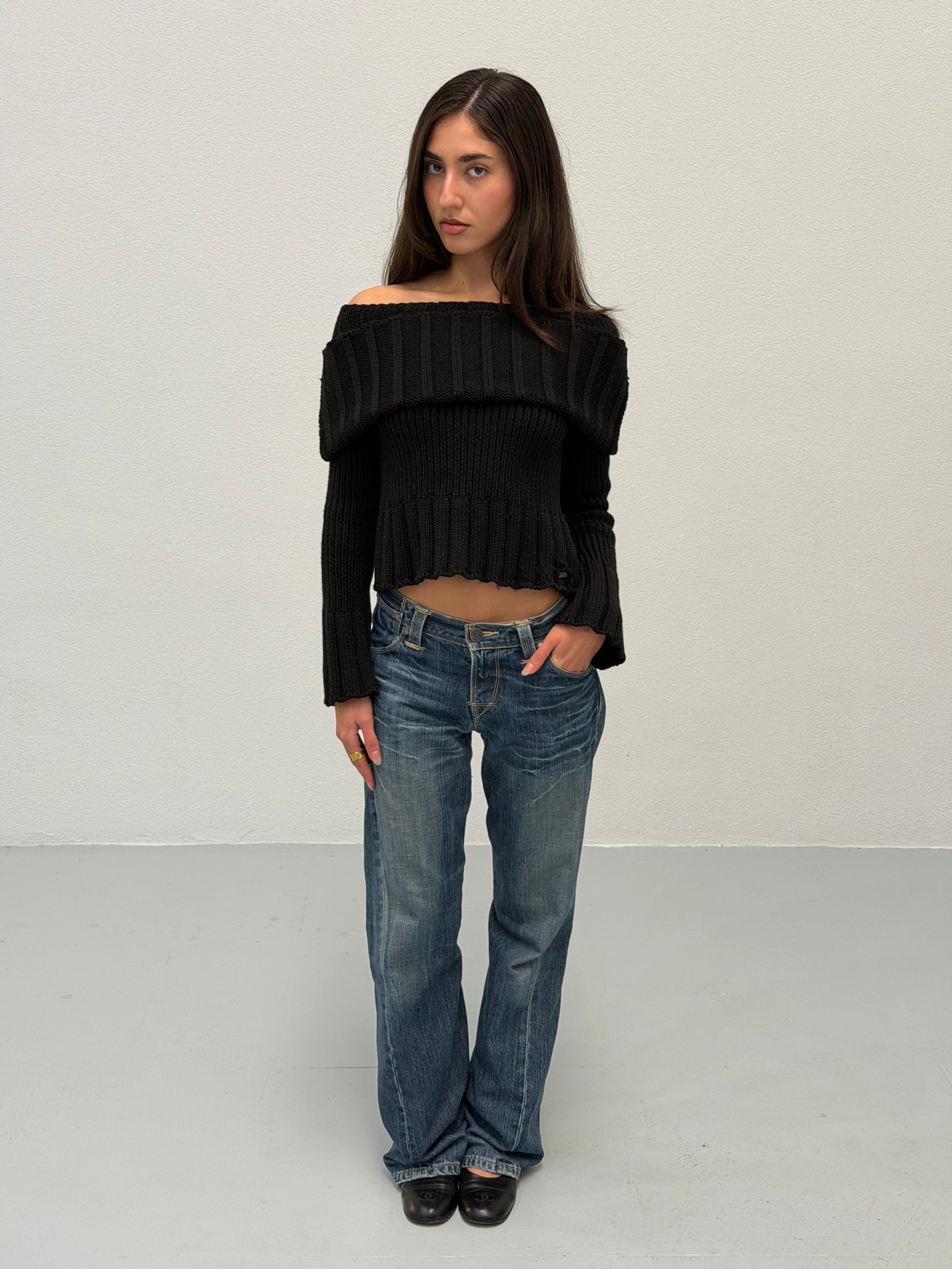 chanel fall winter 1999 gathered knit sweater