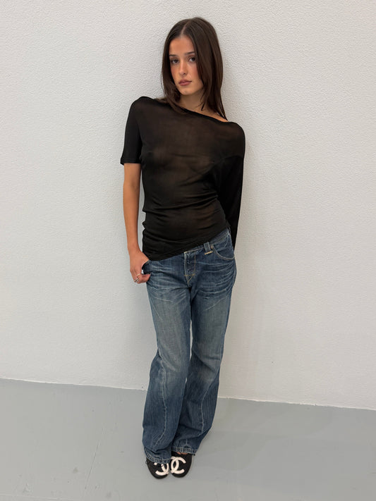 (rare) alexander mcqueen fall winter 1997 asymmetrical top
