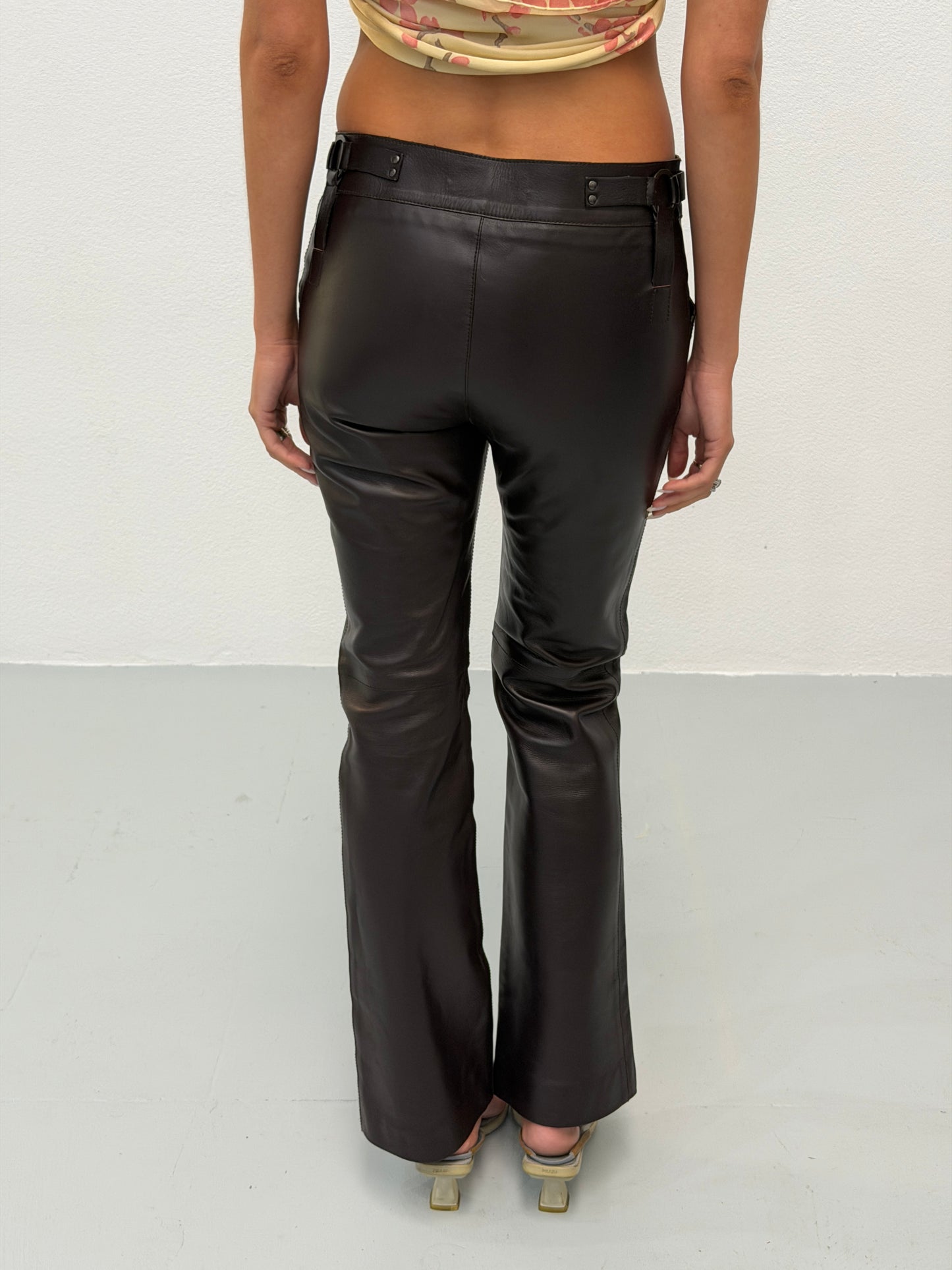 gucci fall 2003 by tom ford black leather trousers