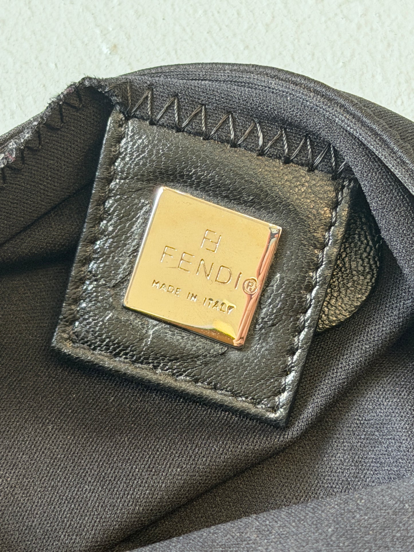 (rare) fendi mamma baguette black jersey shoulder bag