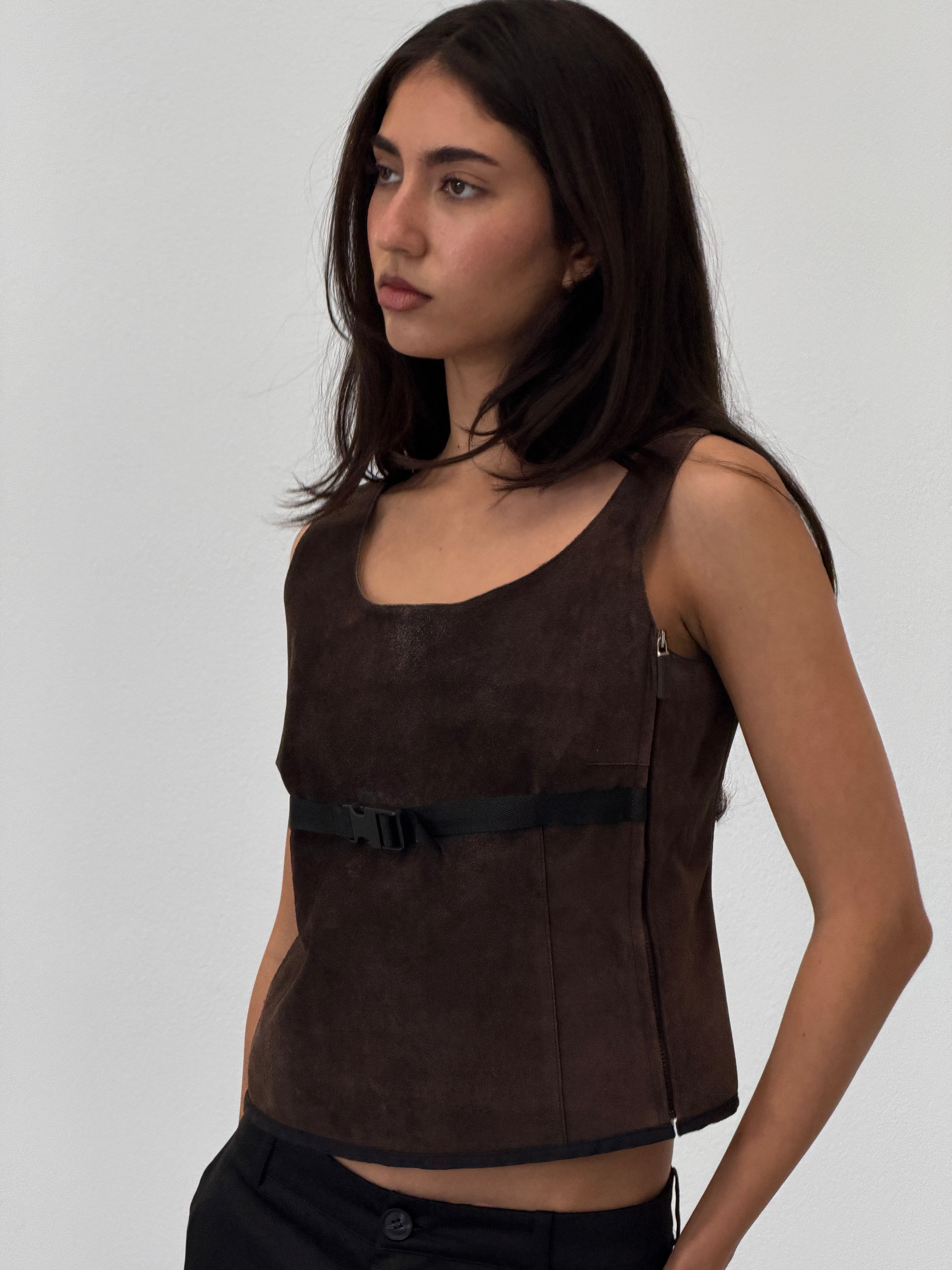 rare) miu miu spring 1999 suede vest – shy