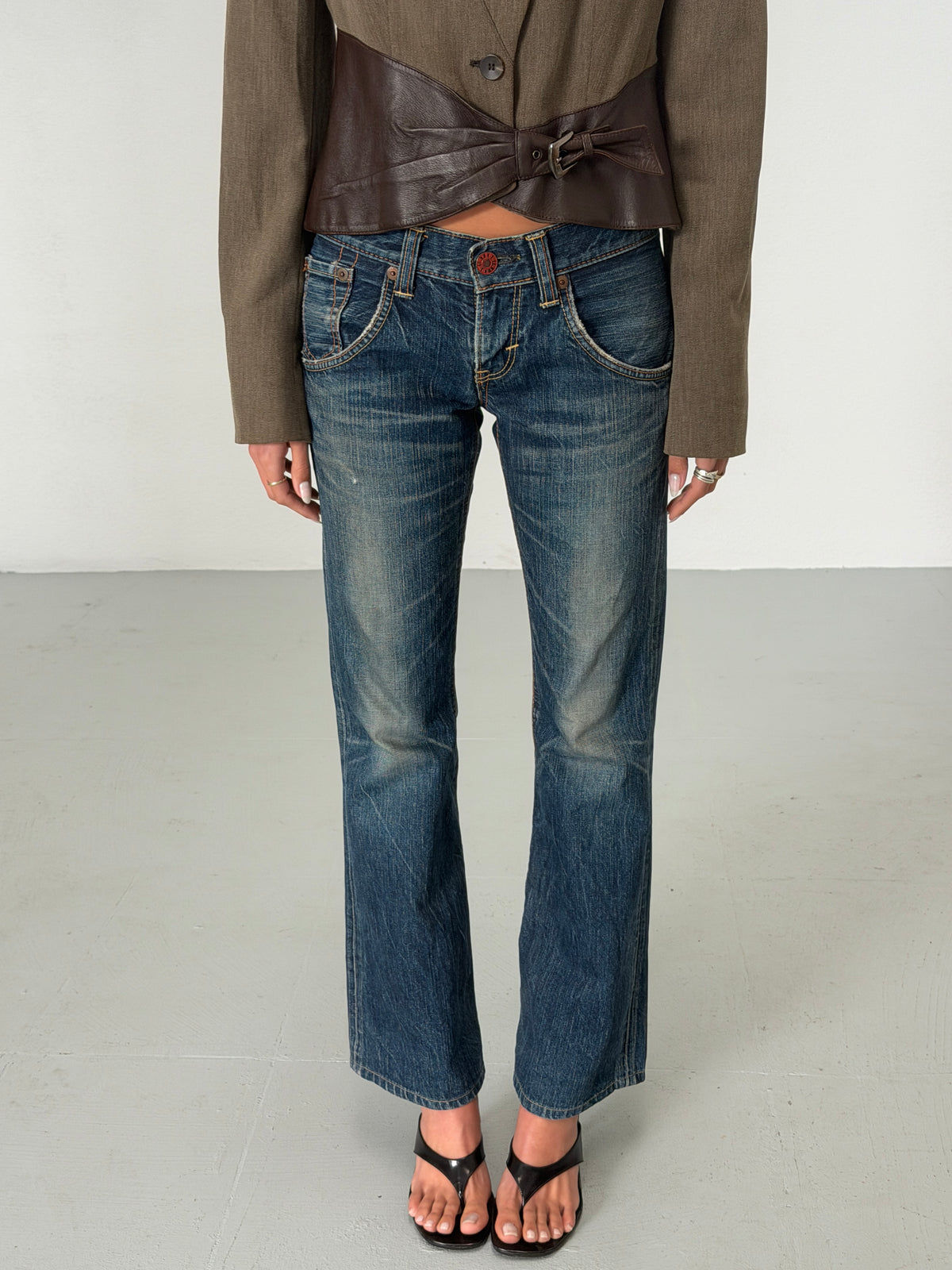 edwin 2000s 503 blue trip indigo flare jeans