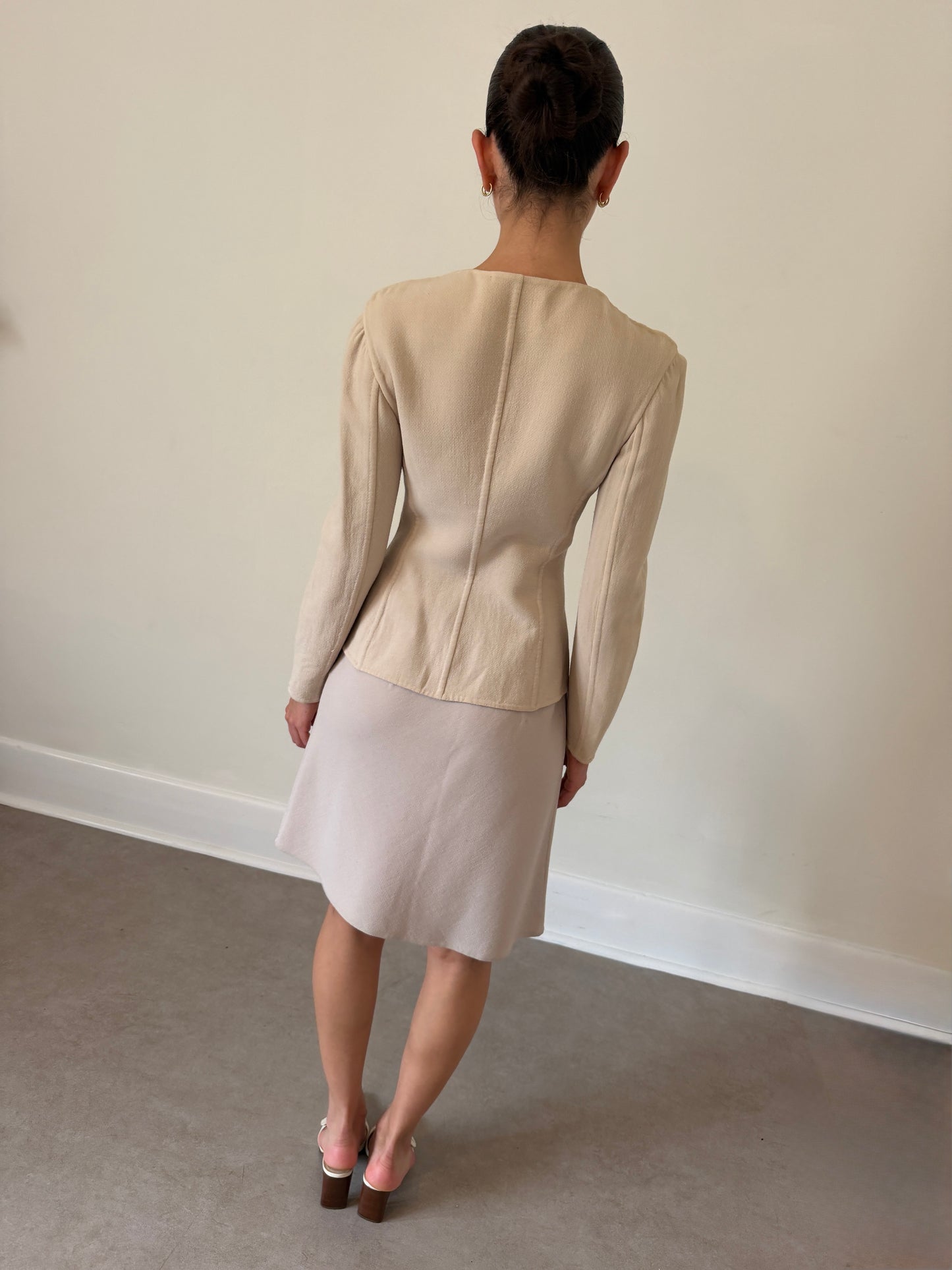 prada 90s beige asymmetrical skirt