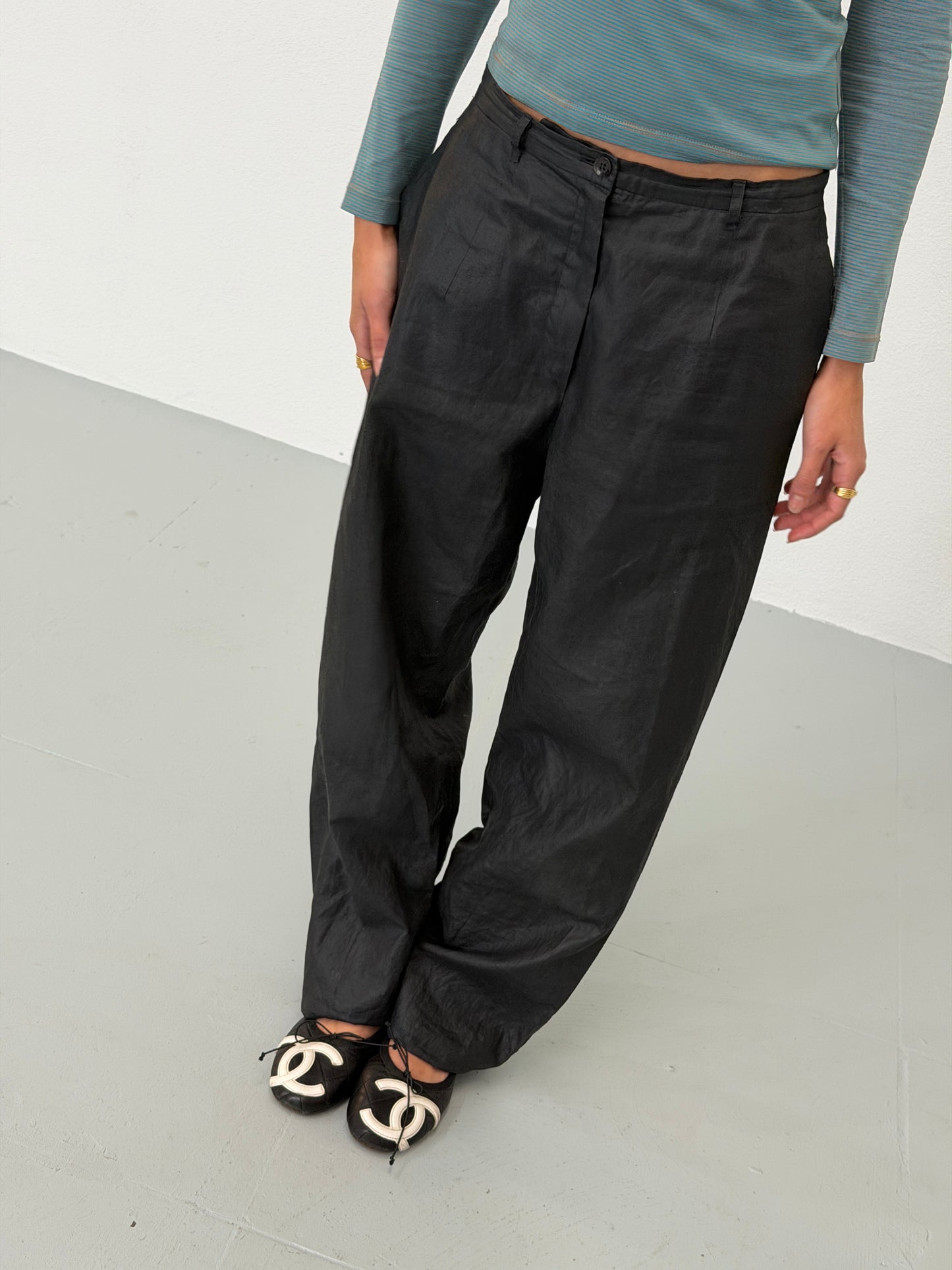jil sander 1990s coated pants