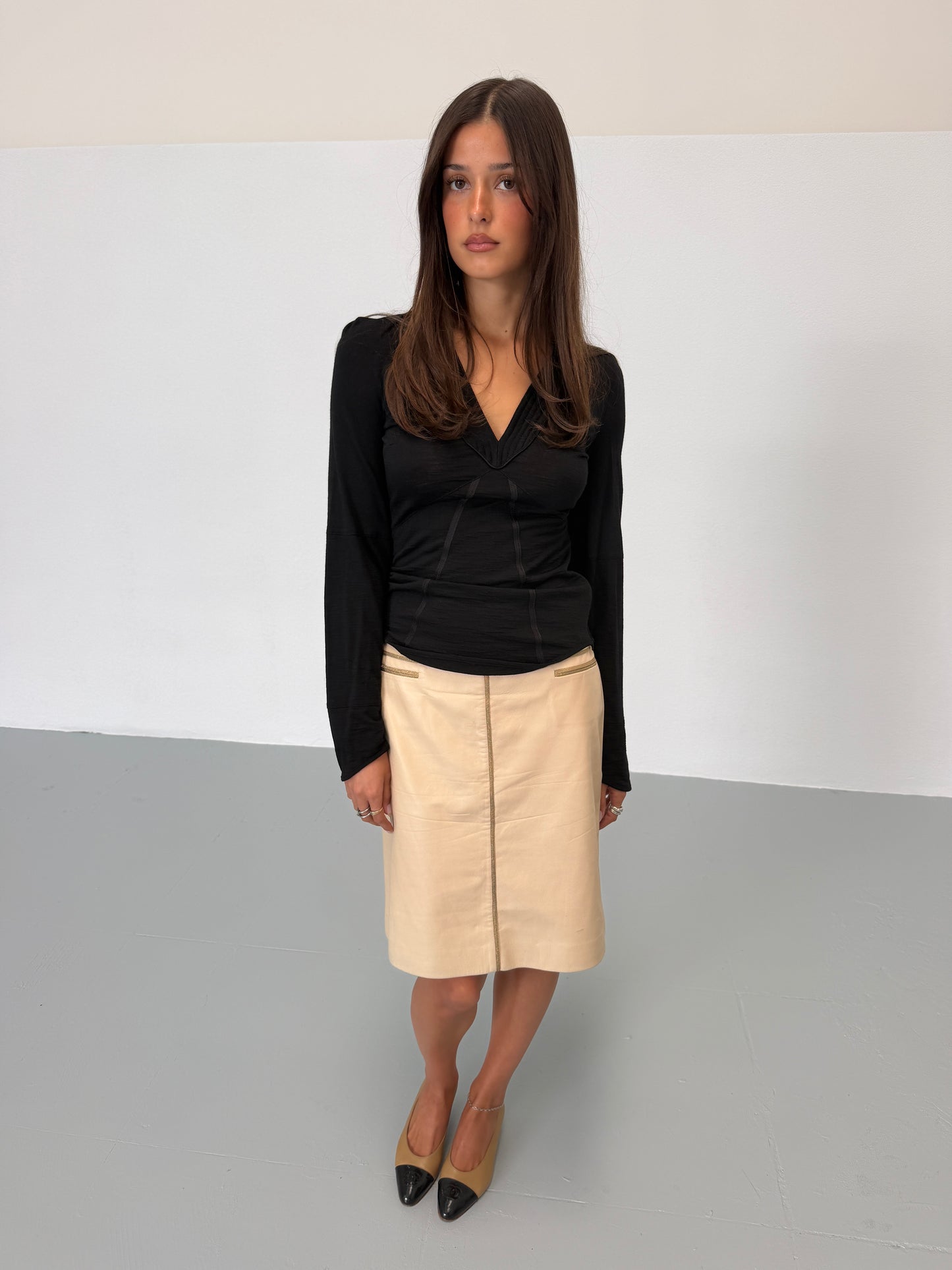 chanel spring 2004 lambskin mini skirt