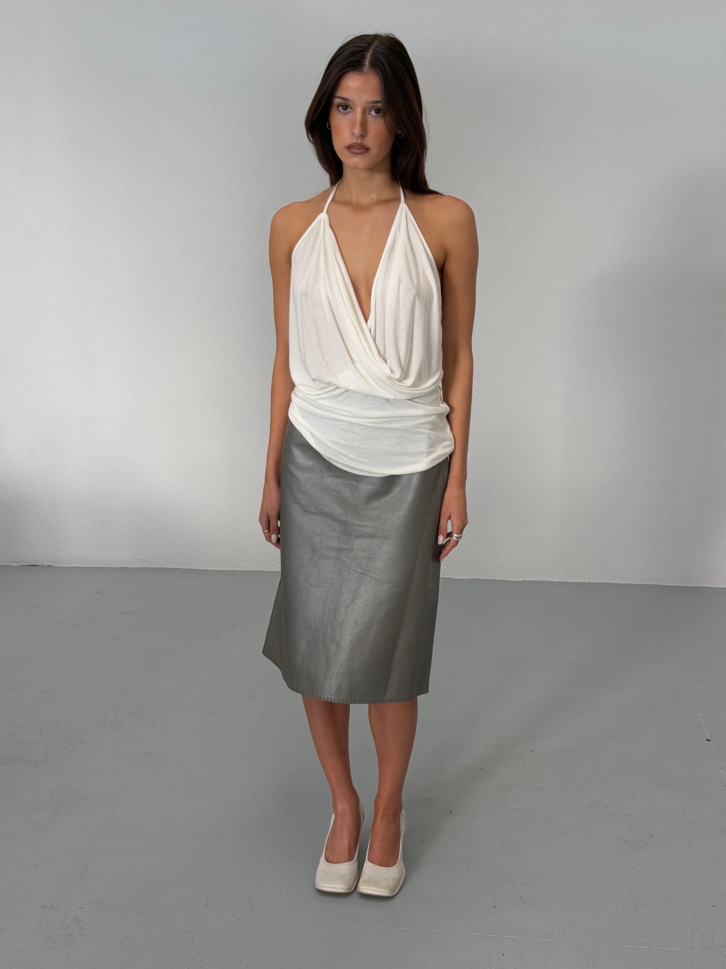 rick owens lillies 2000s draped halter neck top