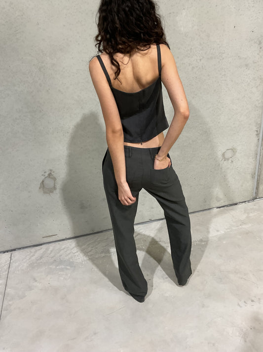 vintage grey suit pants