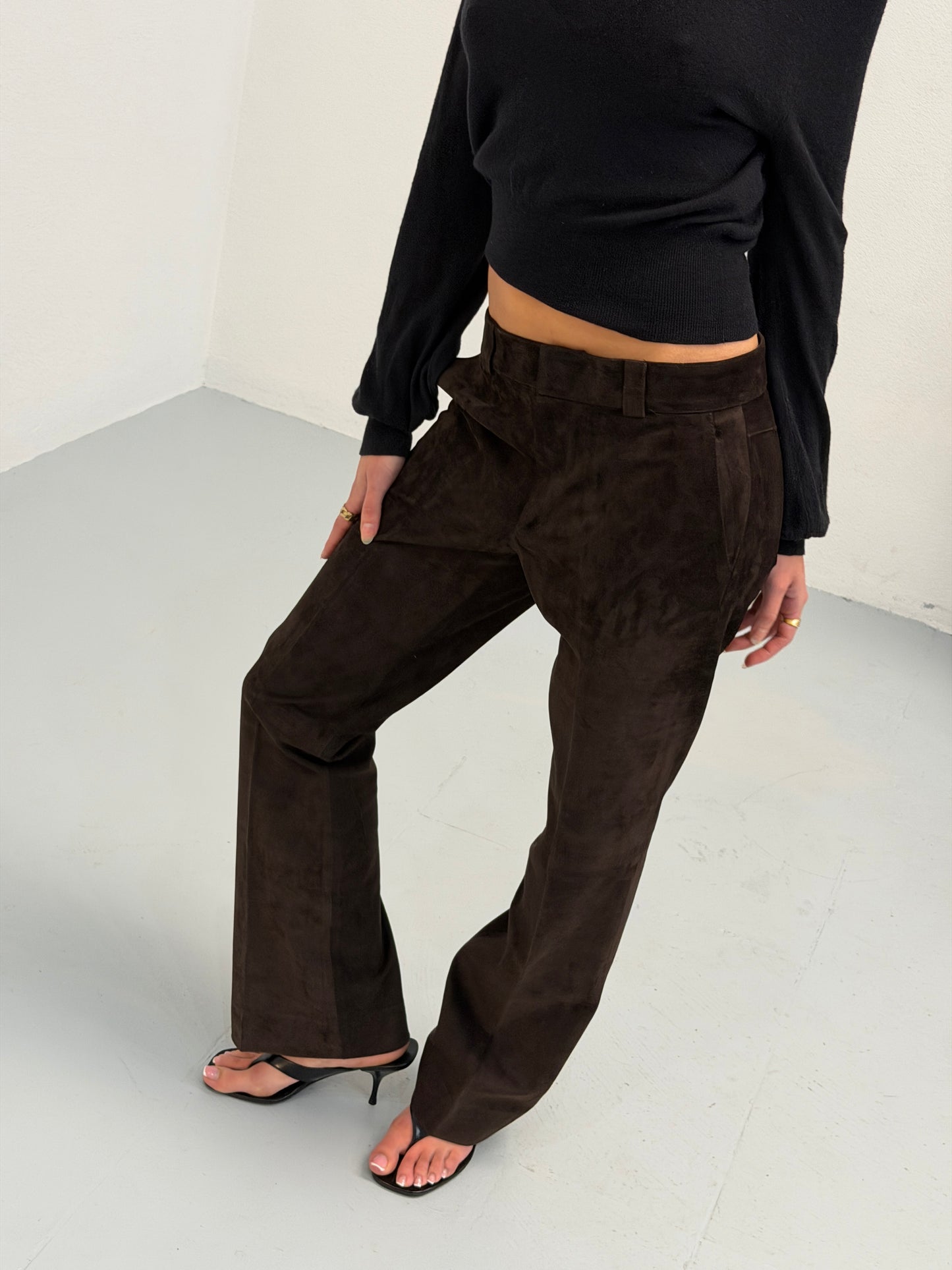 (reserved) gucci by tom ford 1990s suede trousers
