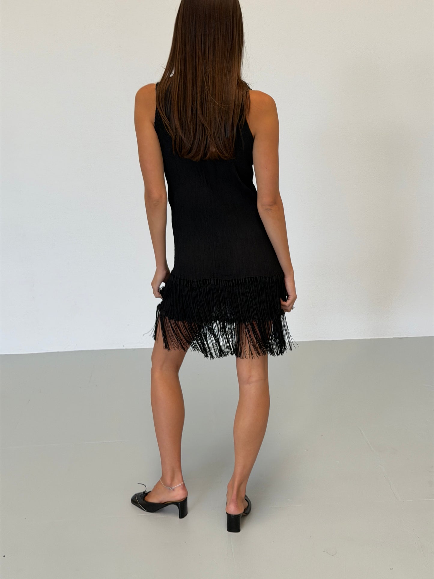 issey miyake me pleated fringe dress