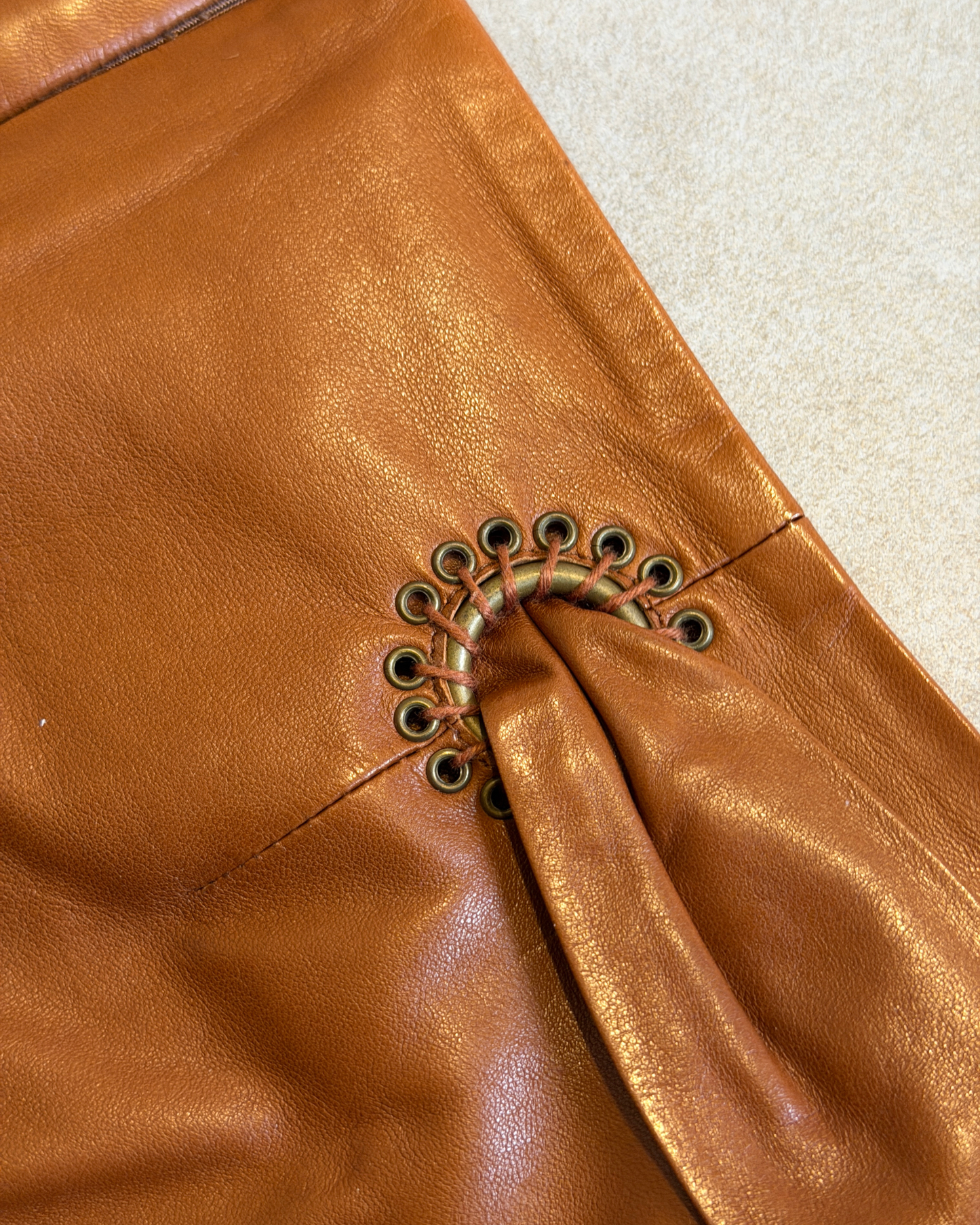 yves saint laurent fall 2002 by tom ford leather skirt