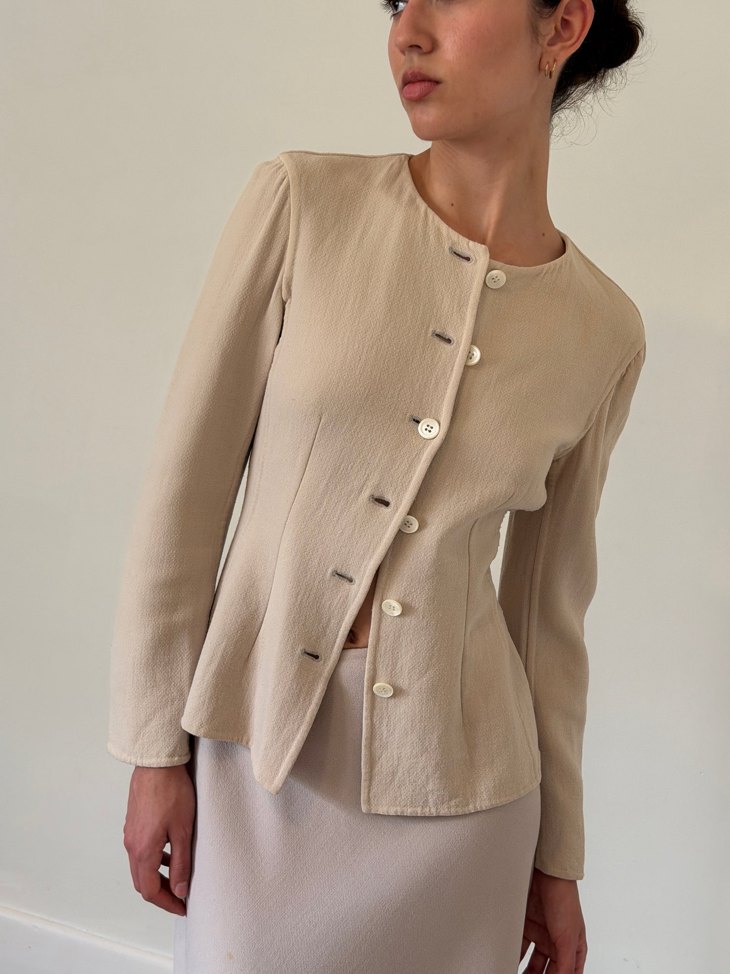 prada 90s ivory fitted jacket