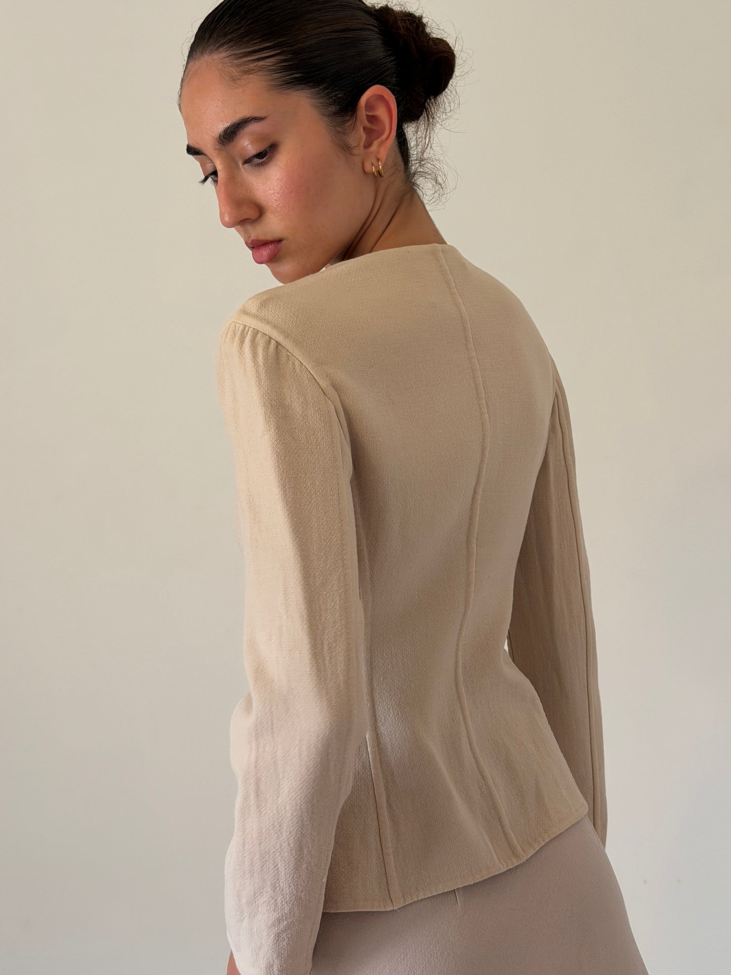 prada 90s ivory fitted jacket