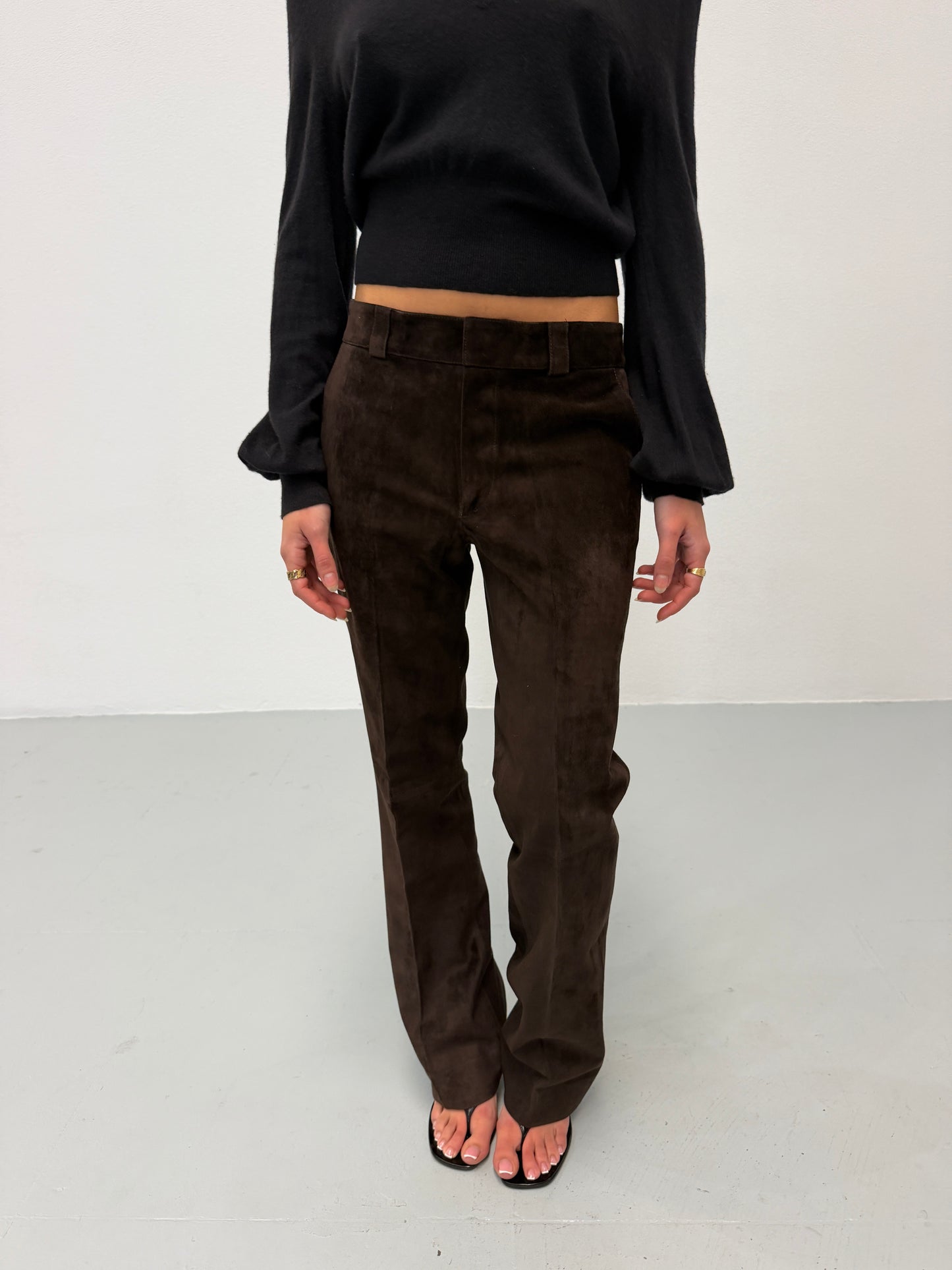 (reserved) gucci by tom ford 1990s suede trousers