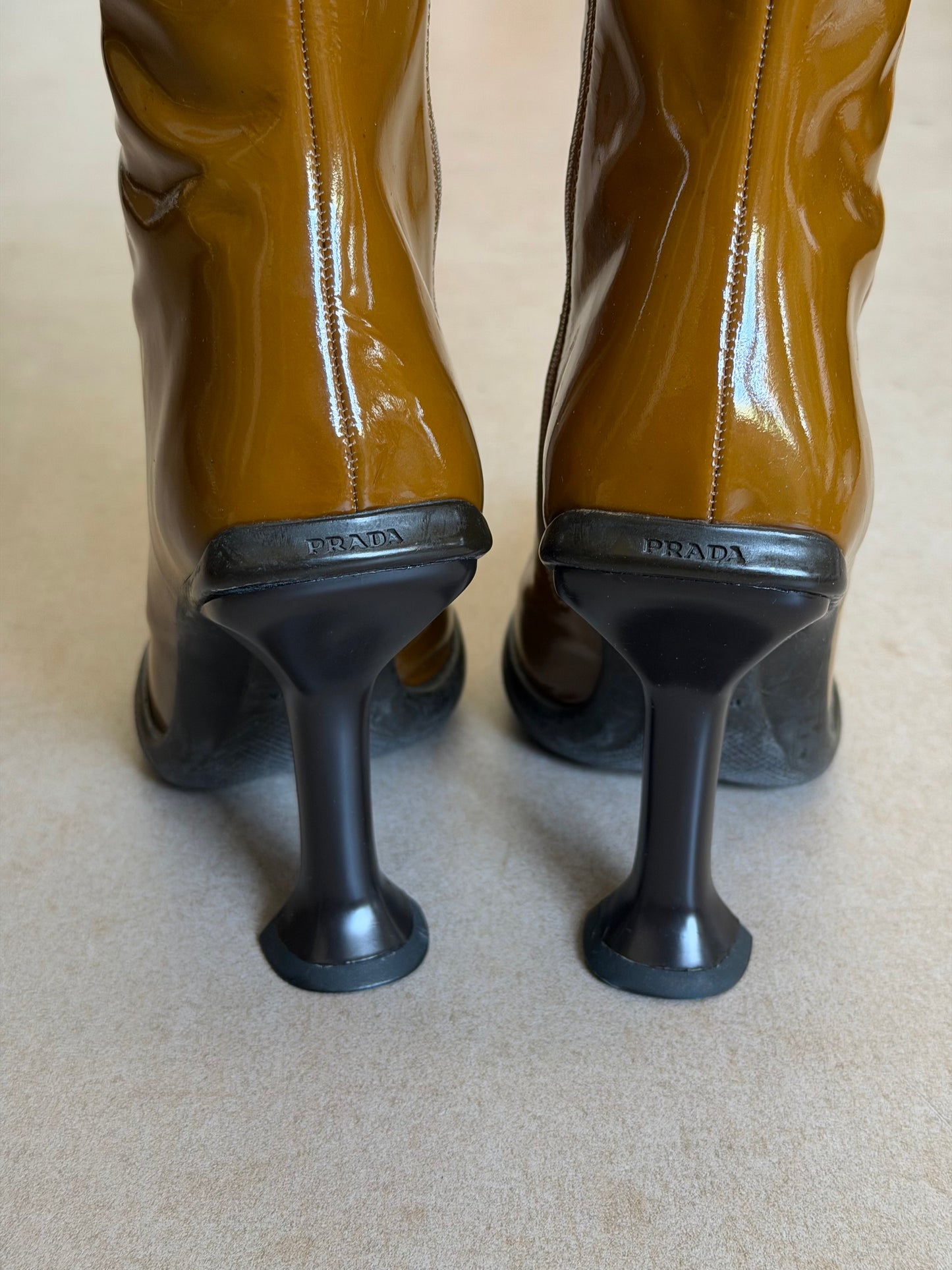 prada fw 1999 brown long boots