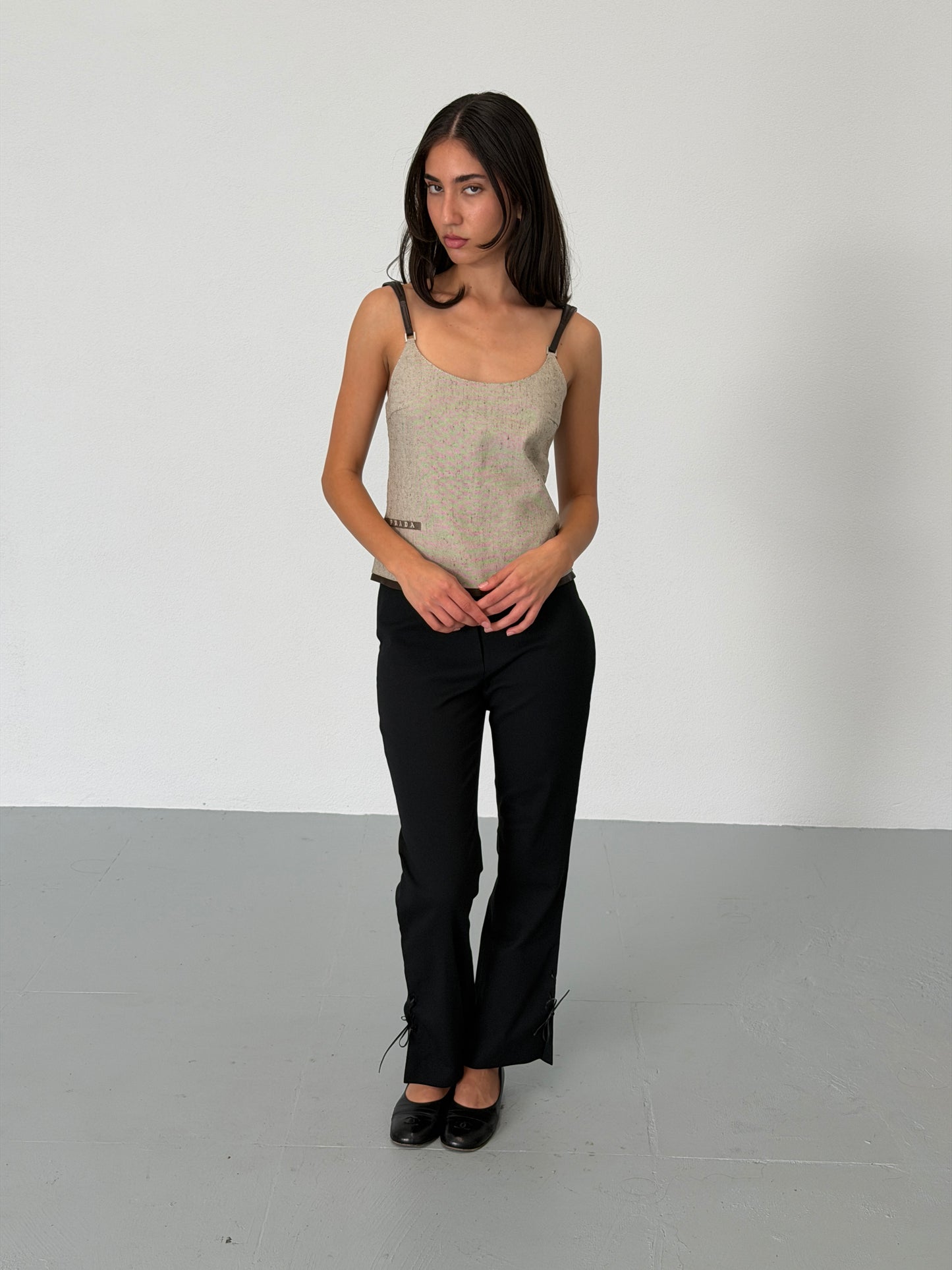 (reserved) prada spring 1999 runway linen top