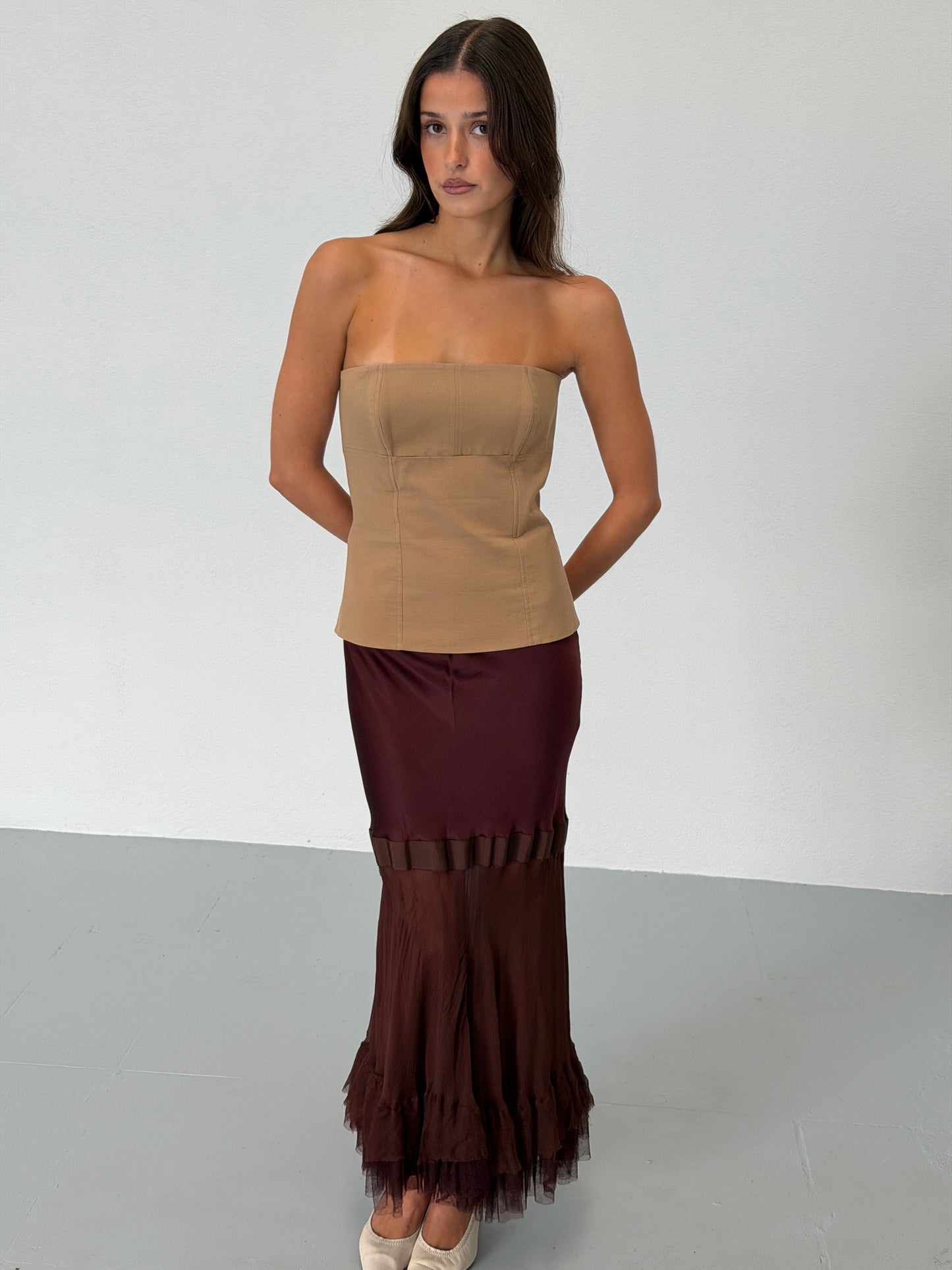 donna karan silk tulle skirt