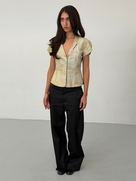 (reserved) giorgio armani 1990s cream leather top