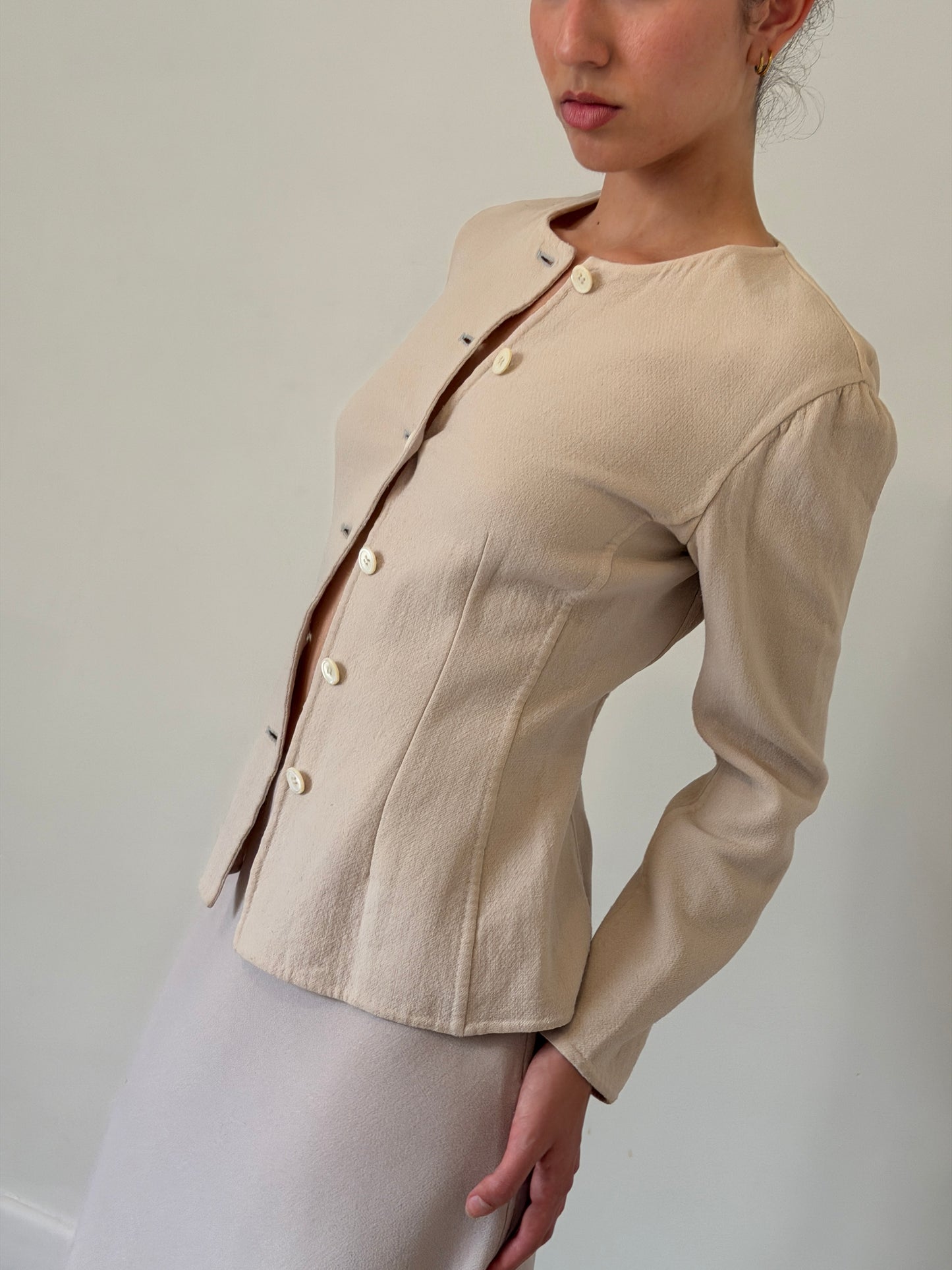 prada 90s ivory fitted jacket