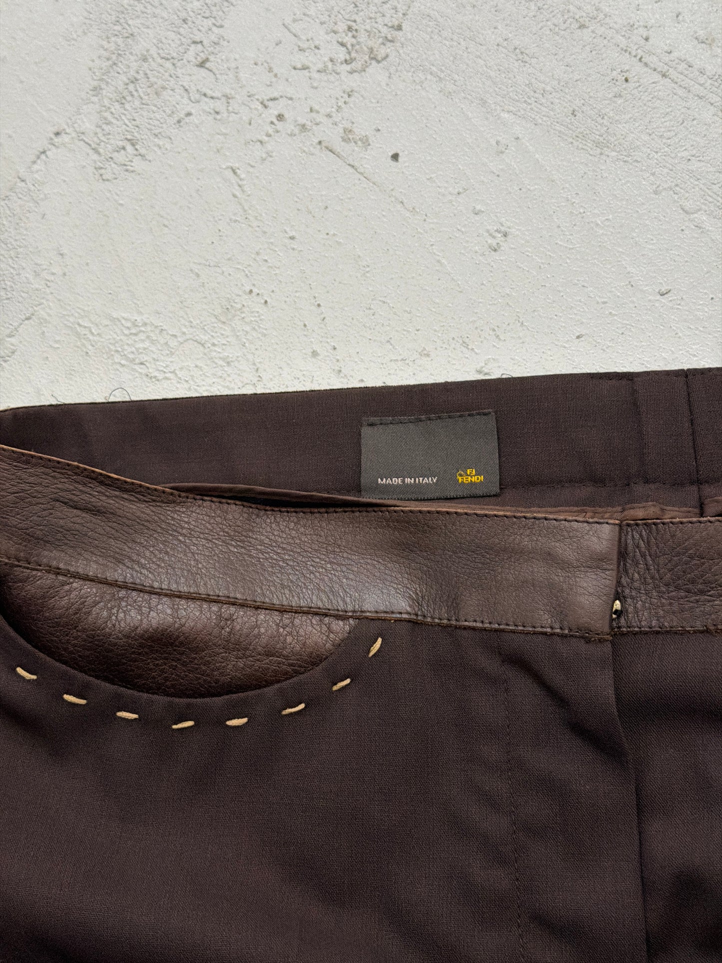 fendi fall winter 2003 leather waist trousers