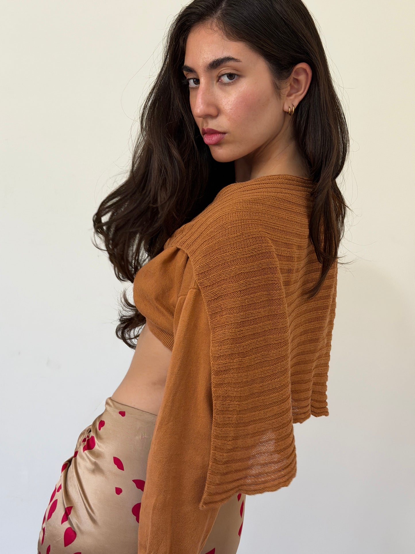 romeo gigli 1980s brown cotton shawl