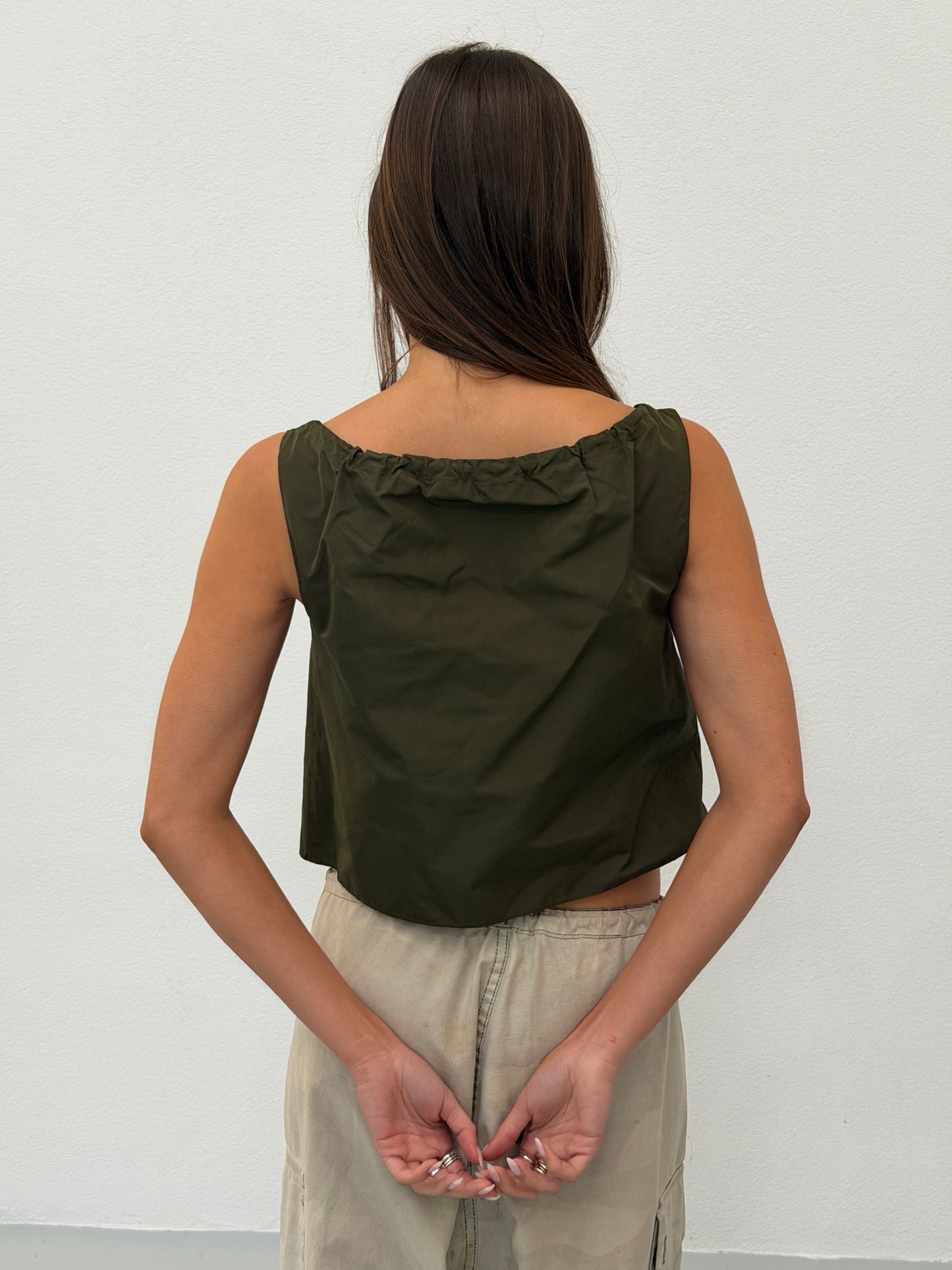 (rare) miu miu spring 1999 khaki nylon top