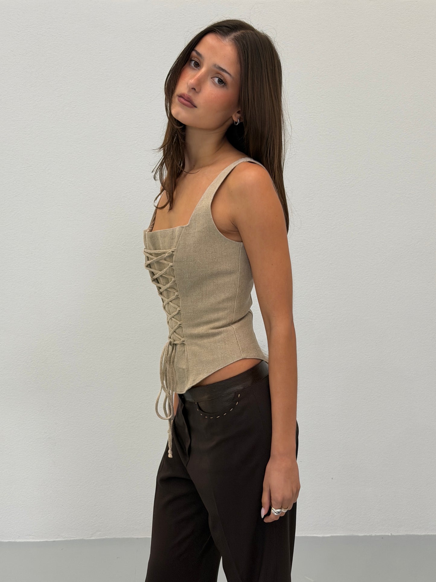 anne fontaine 1990s linen corset