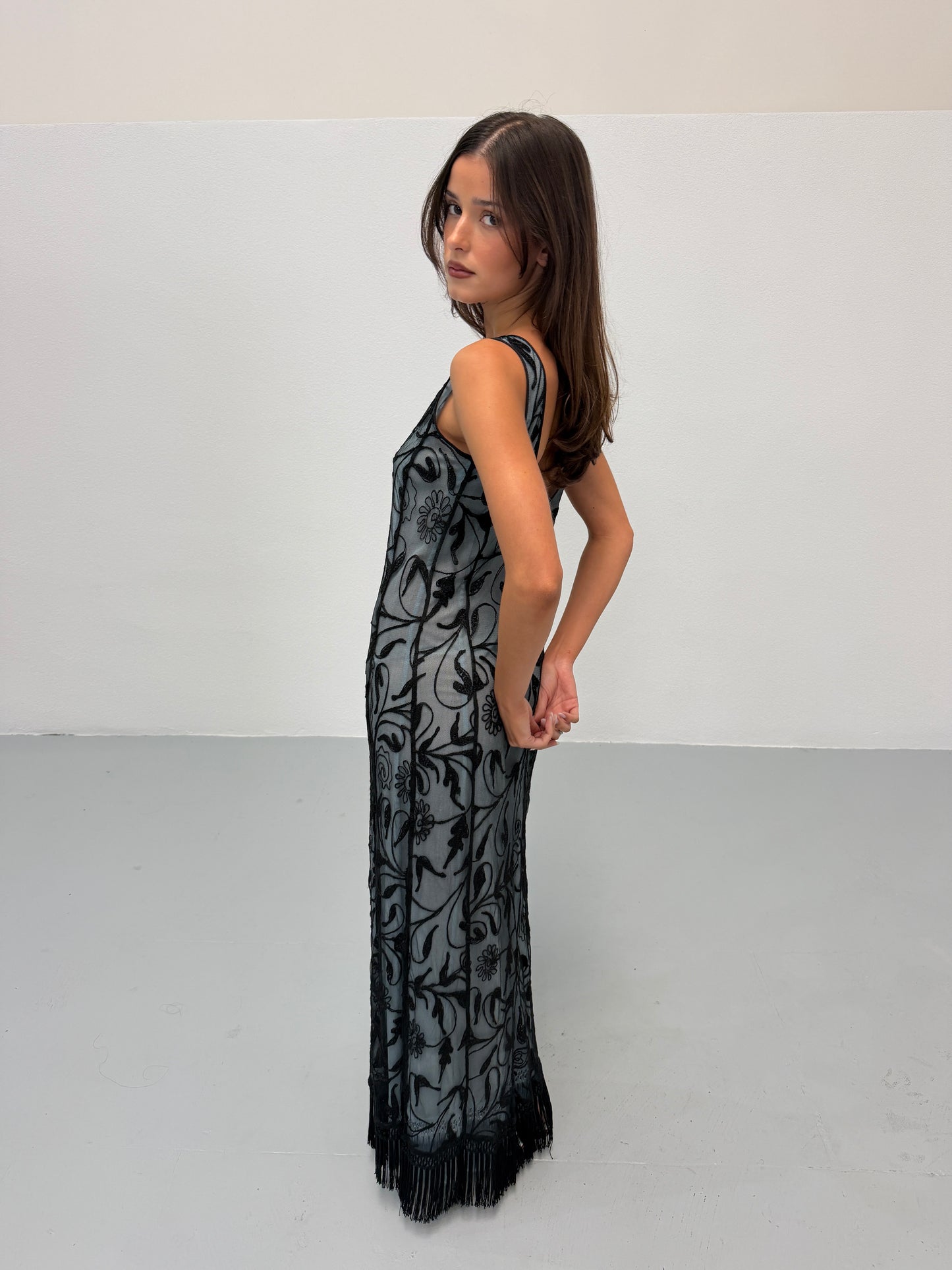 (rare) emporio armani spring 1997 runway embroidered gown