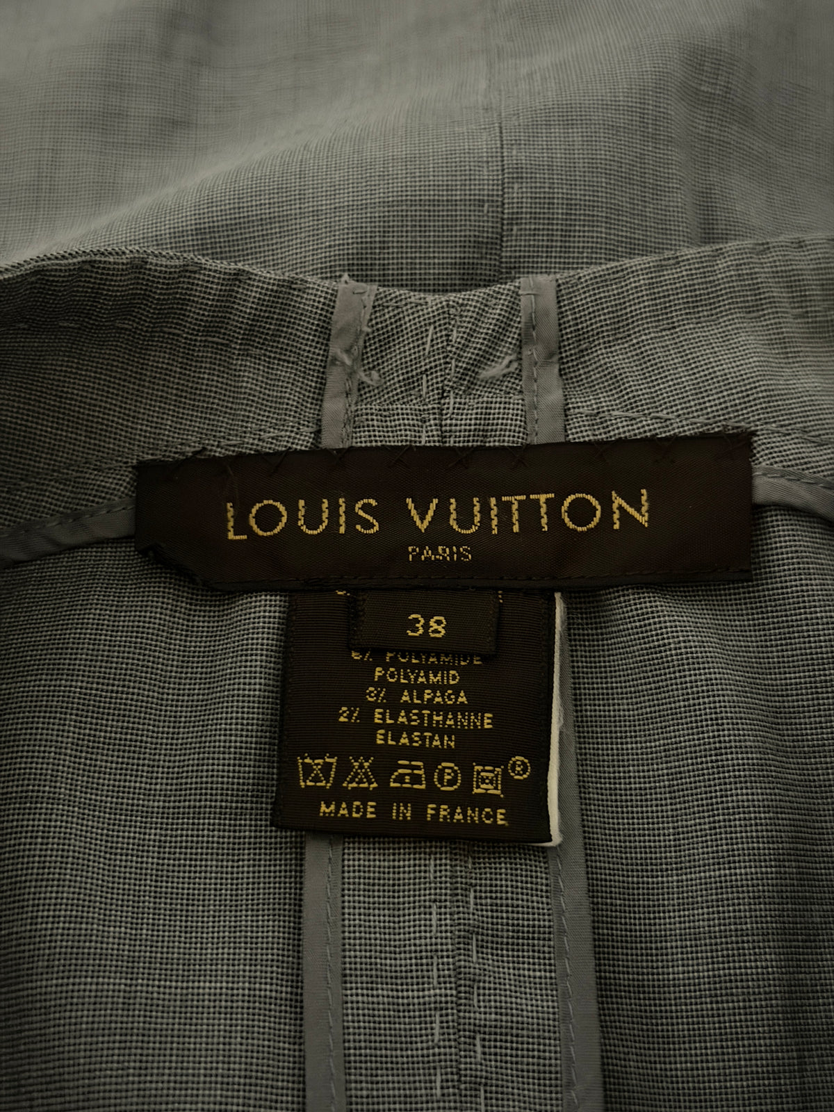 louis vuitton spring 2003 by marc jacobs grey wool-blend asymmetric skirt