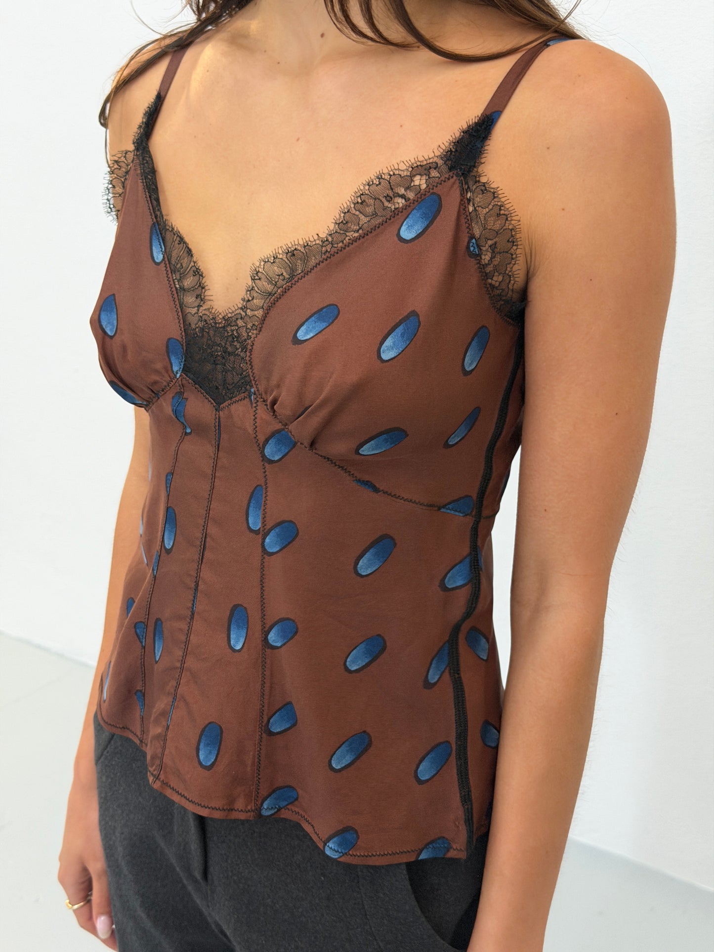 prada 2000s brown camisole top