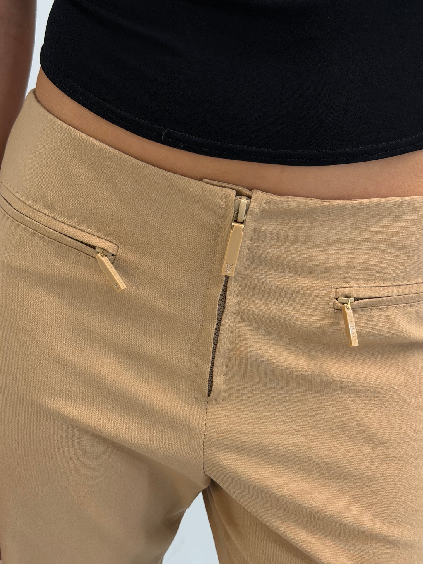 louis vuitton by marc jacobs 2000s beige trousers