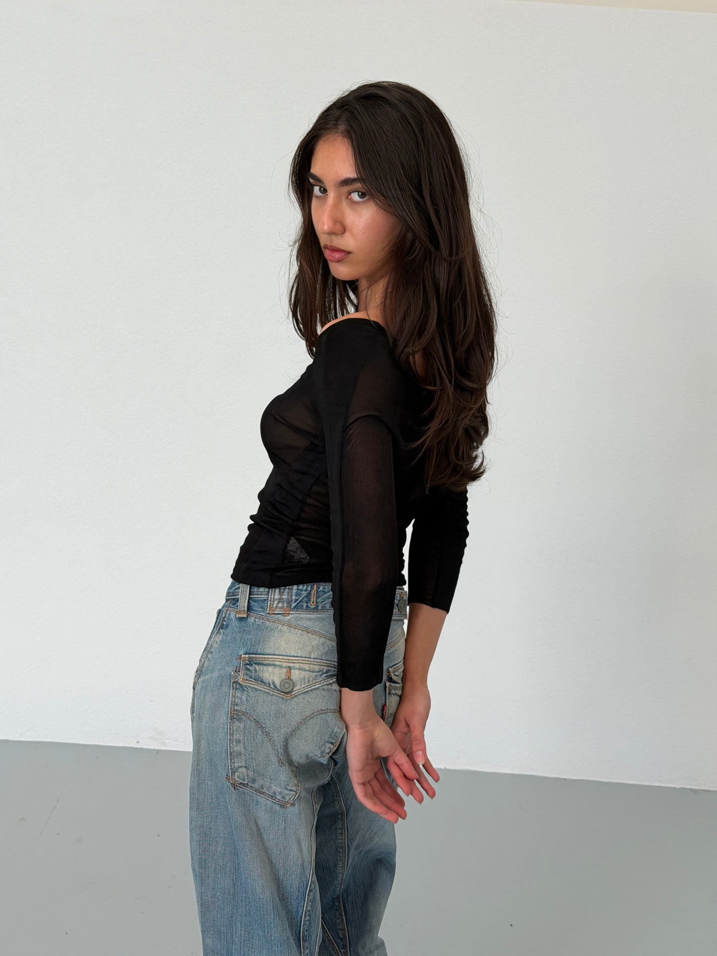 gucci by tom ford 2000s sheer top