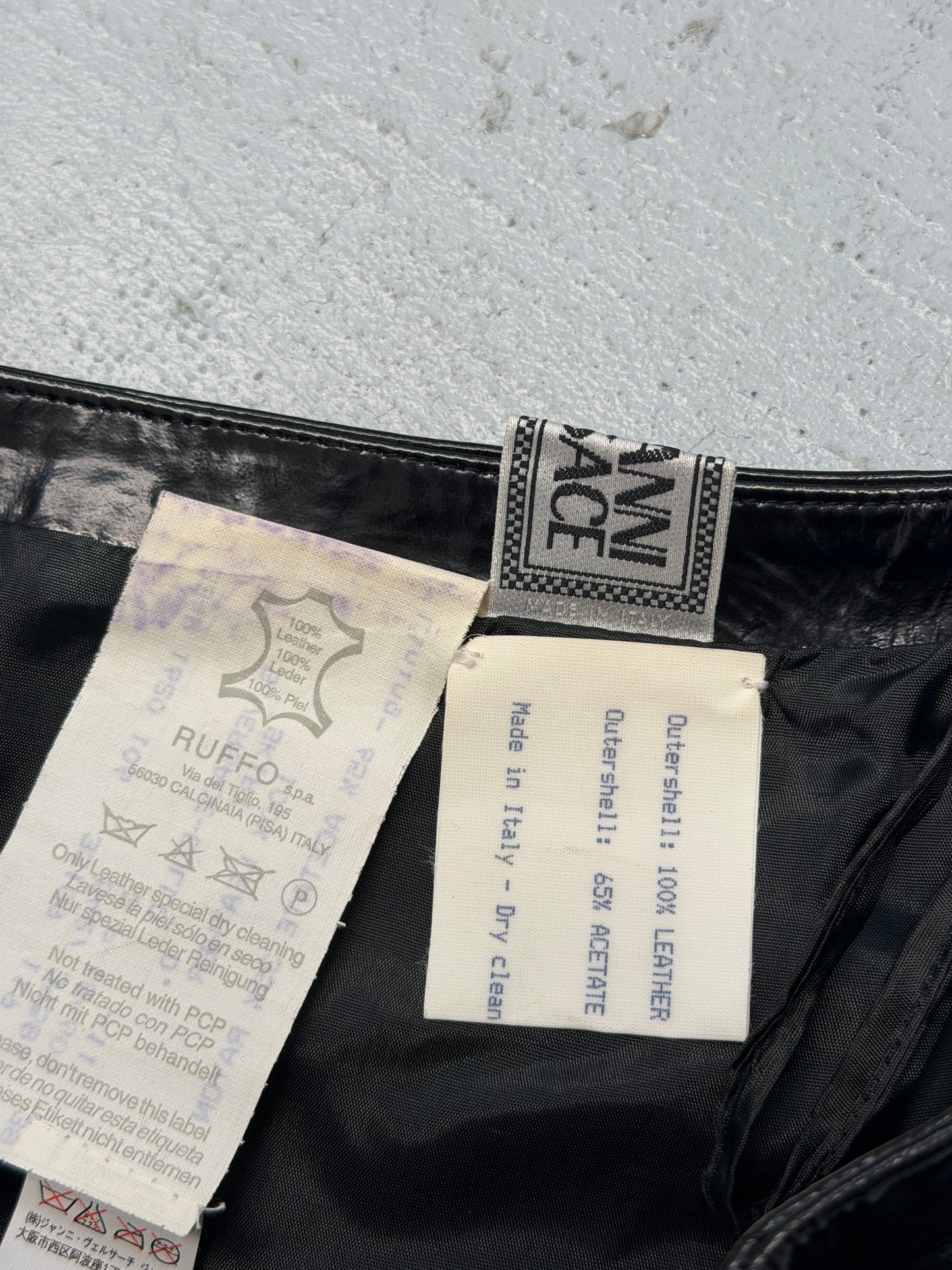 (rare) gianni versace couture 1980s leather skirt