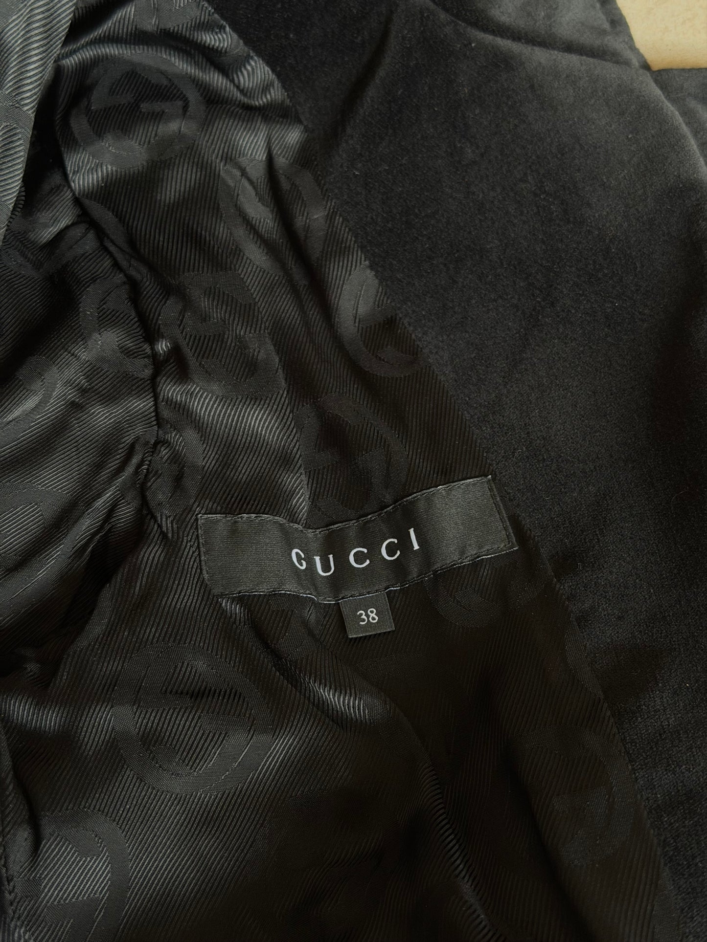 2000s gucci by tom ford black velour jacket