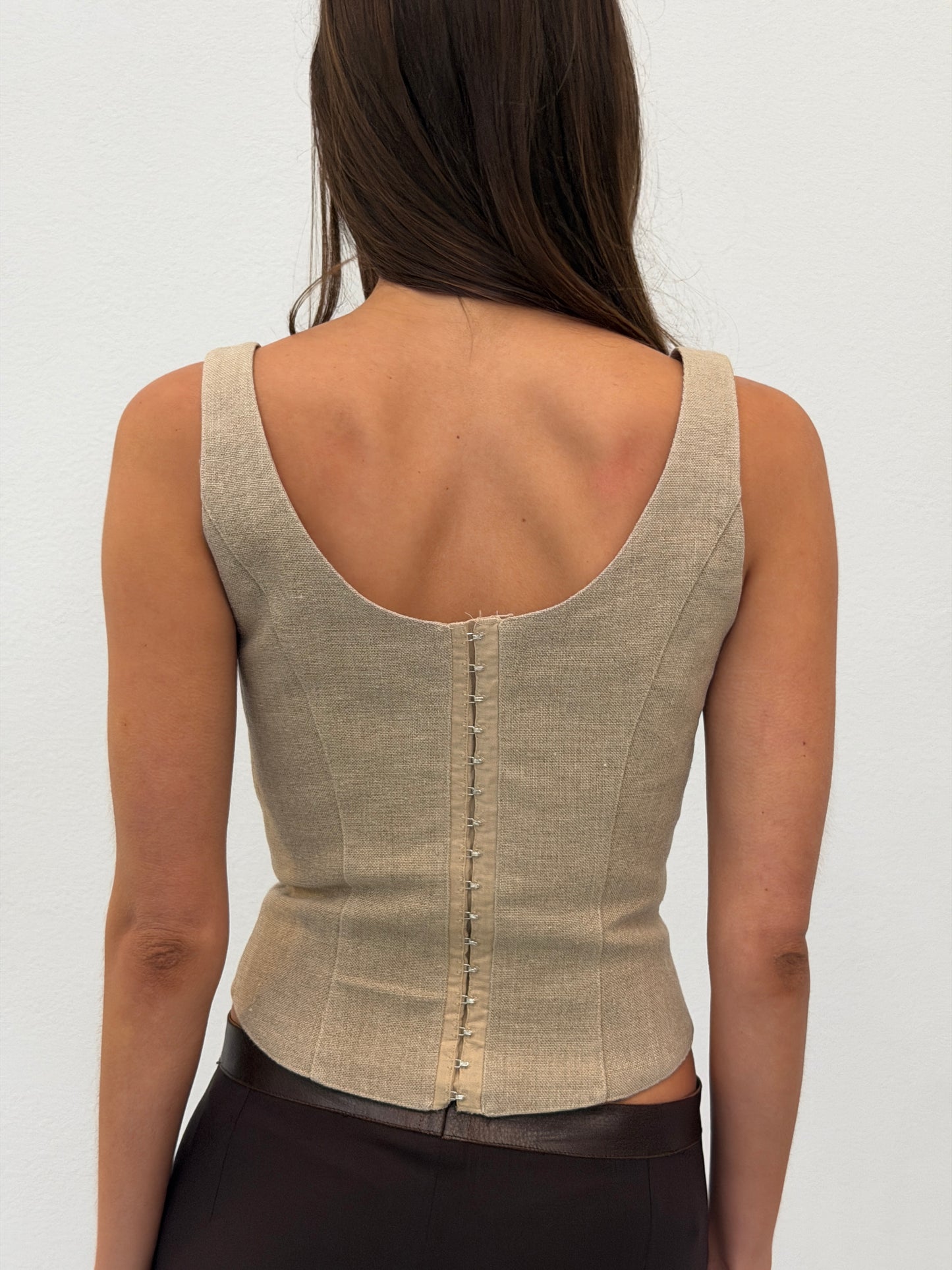 anne fontaine 1990s linen corset