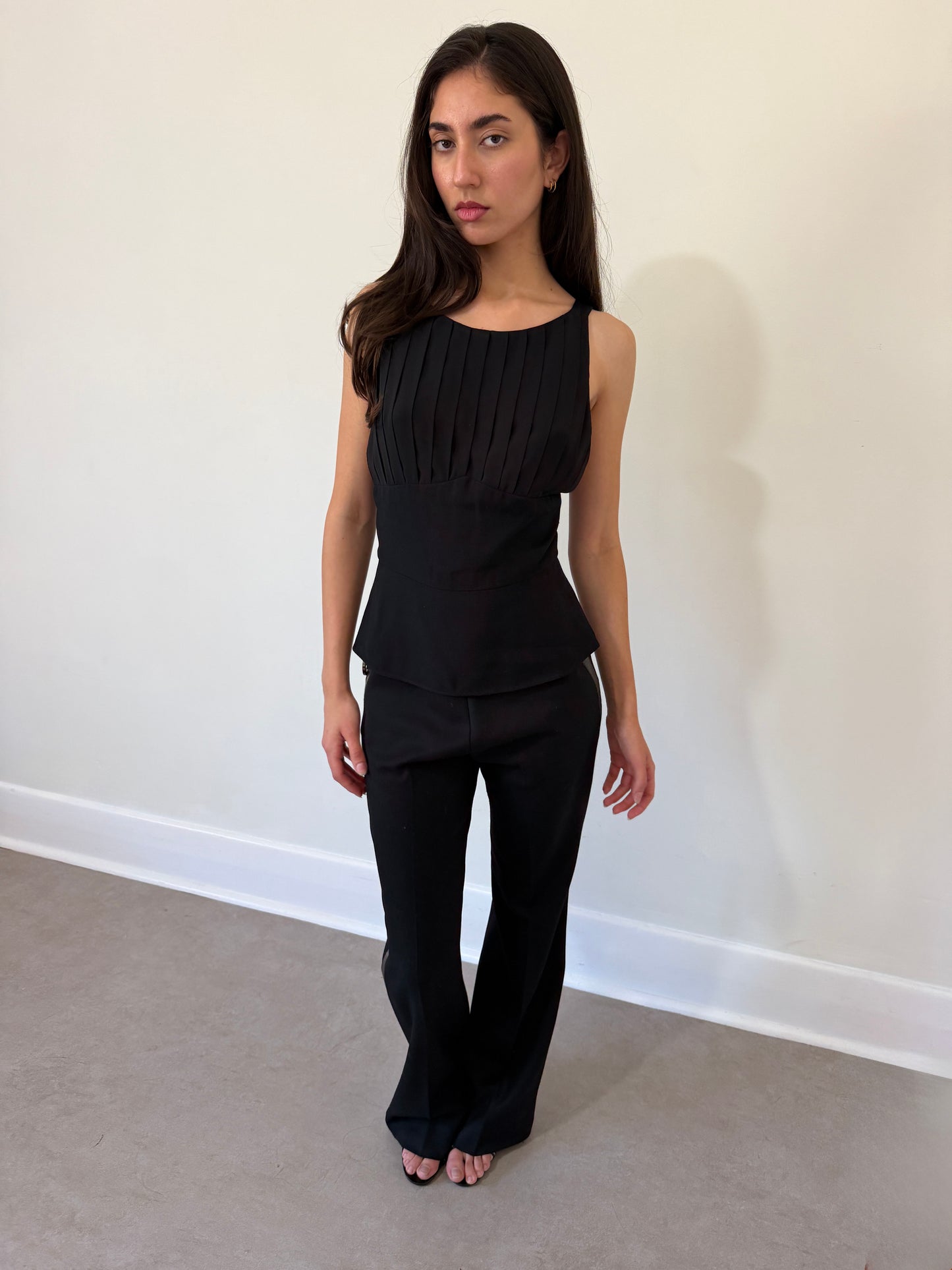 karl lagerfeld 1990s silk sleeveless top