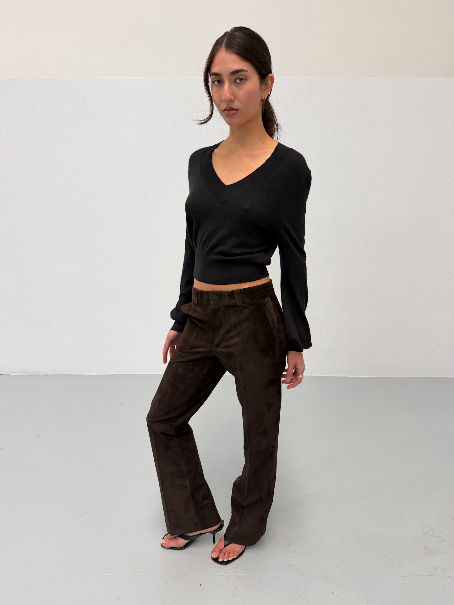 (reserved) gucci by tom ford 1990s suede trousers