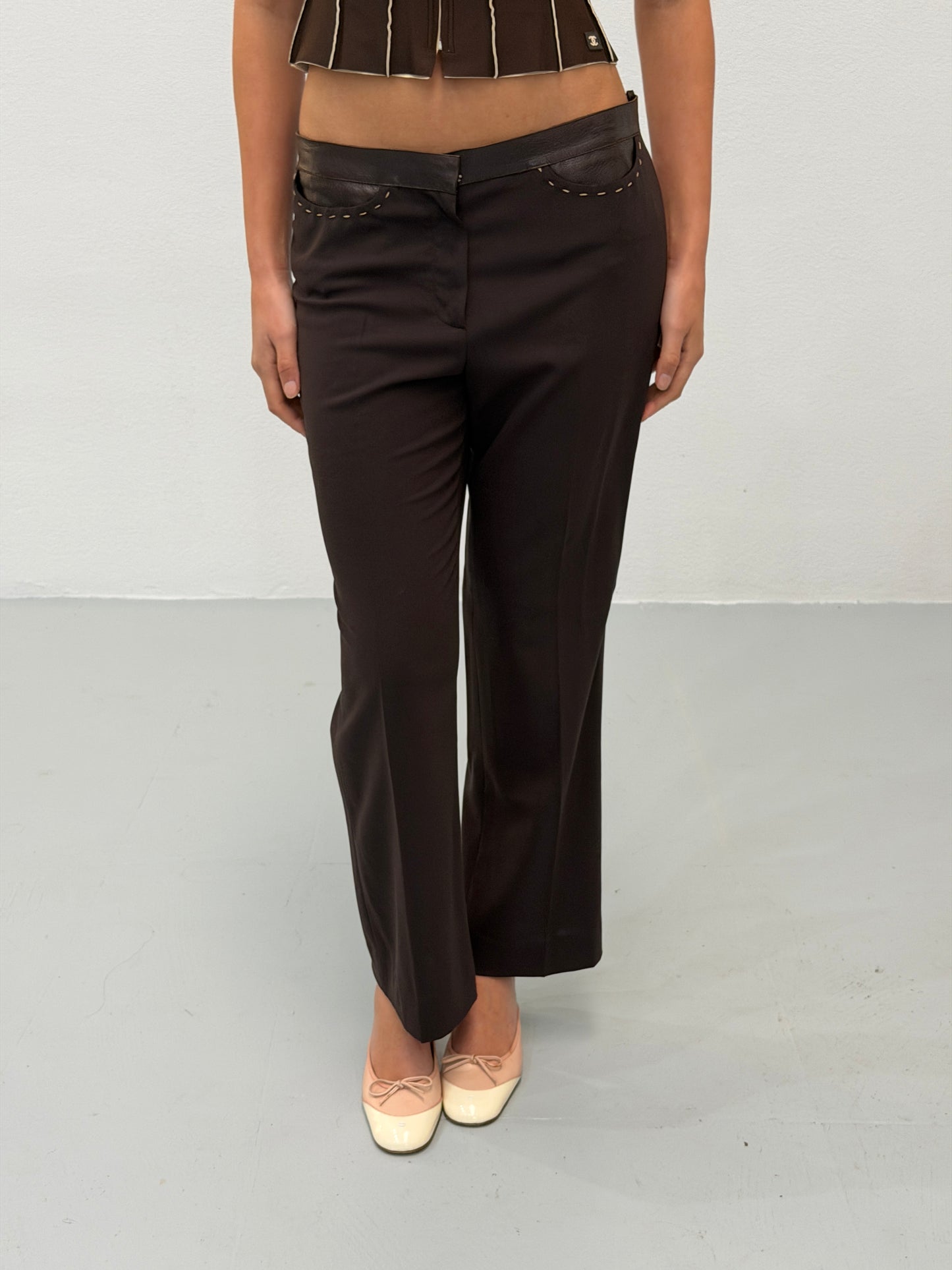 fendi fall winter 2003 leather waist trousers