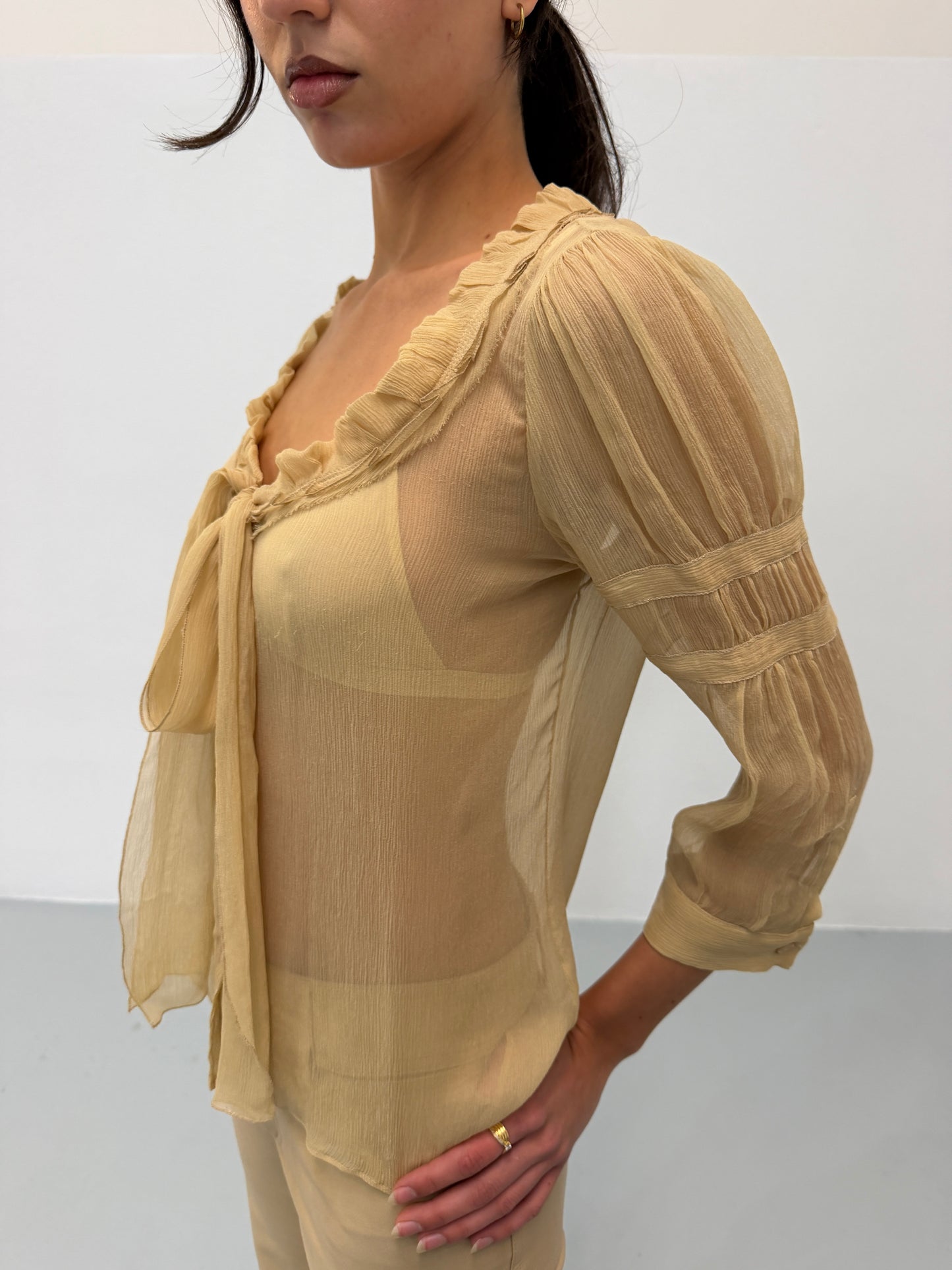 prada 1990s sheer blouse