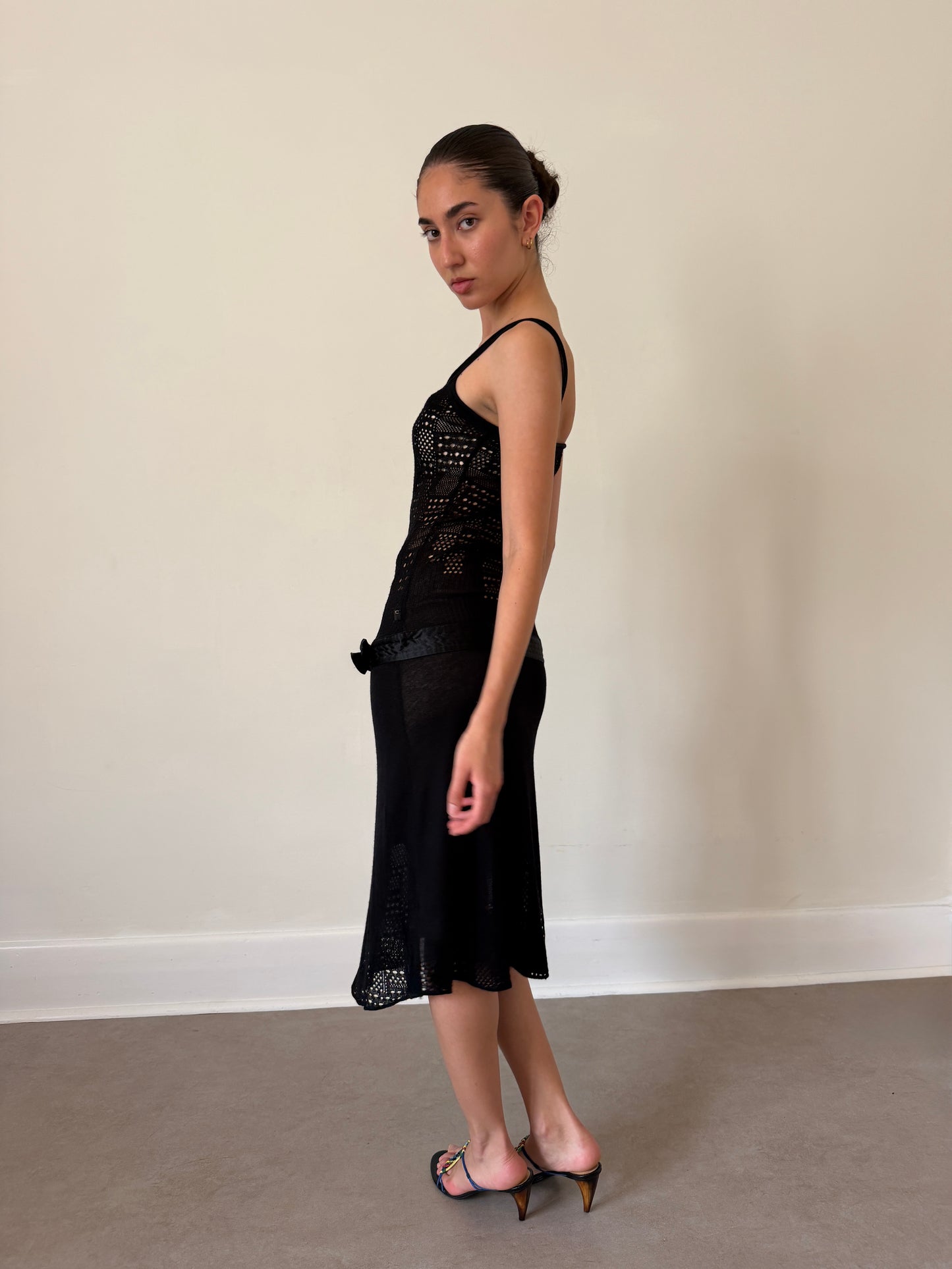 just cavalli 2000s crochet bow dress
