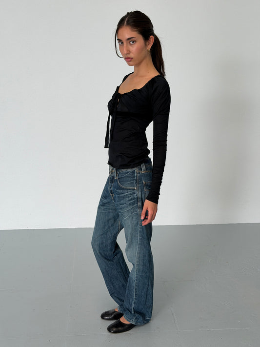 gucci 2000s black long sleeve top