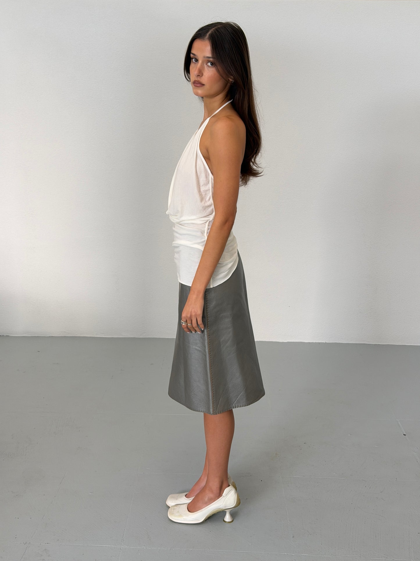 rick owens lillies 2000s draped halter neck top